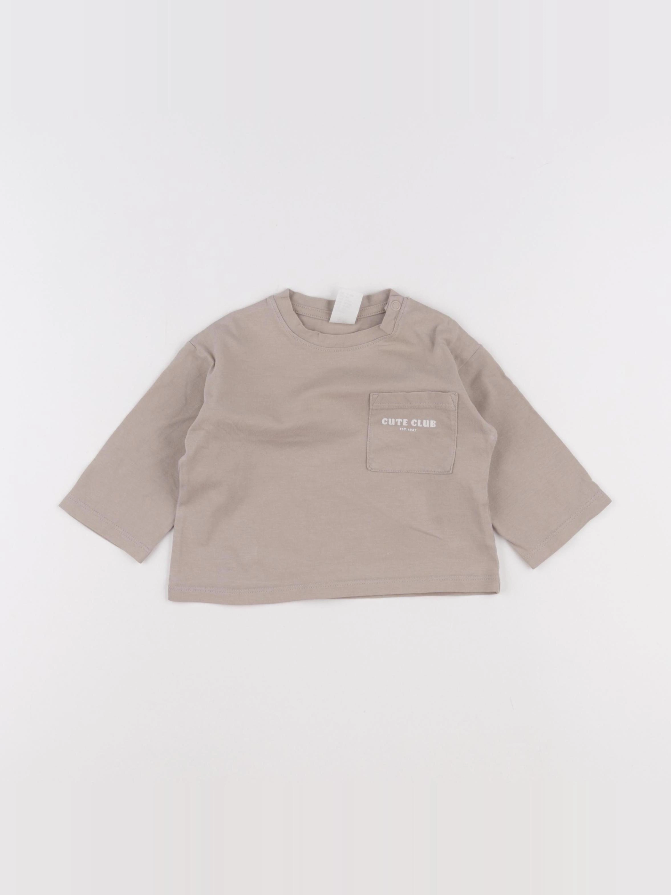 H&M - tee-shirt beige - 3/6 mois
