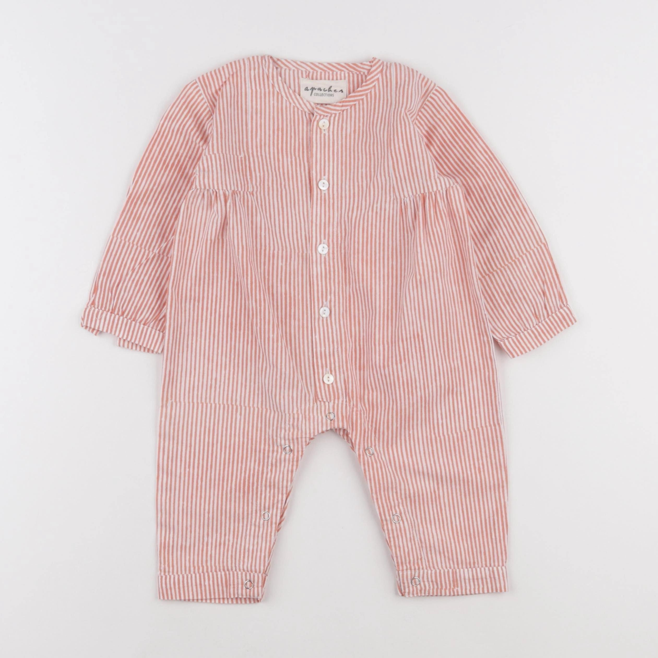 Apaches Collections - combinaison rose, blanc - 6 mois