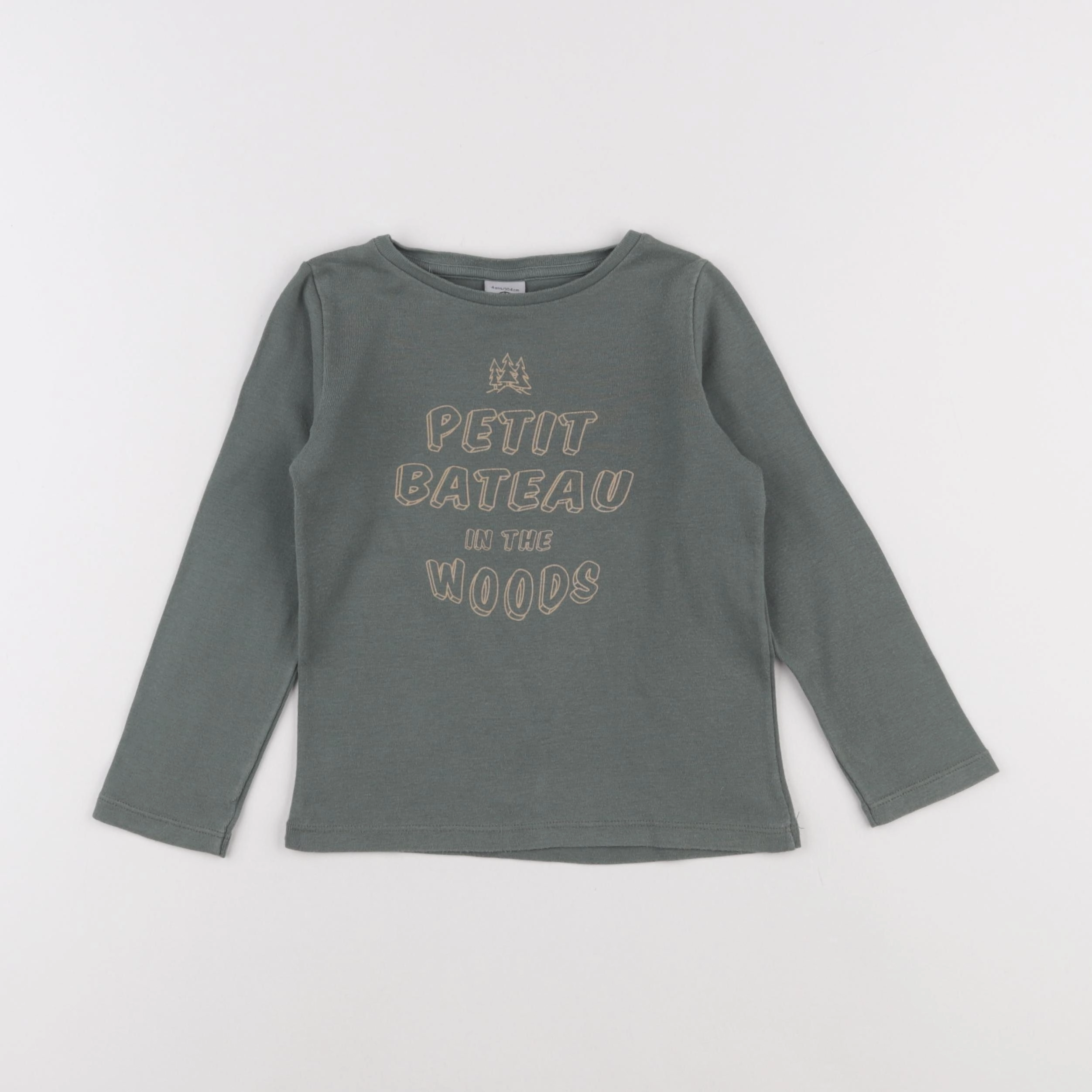 Petit Bateau - tee-shirt vert - 4 ans