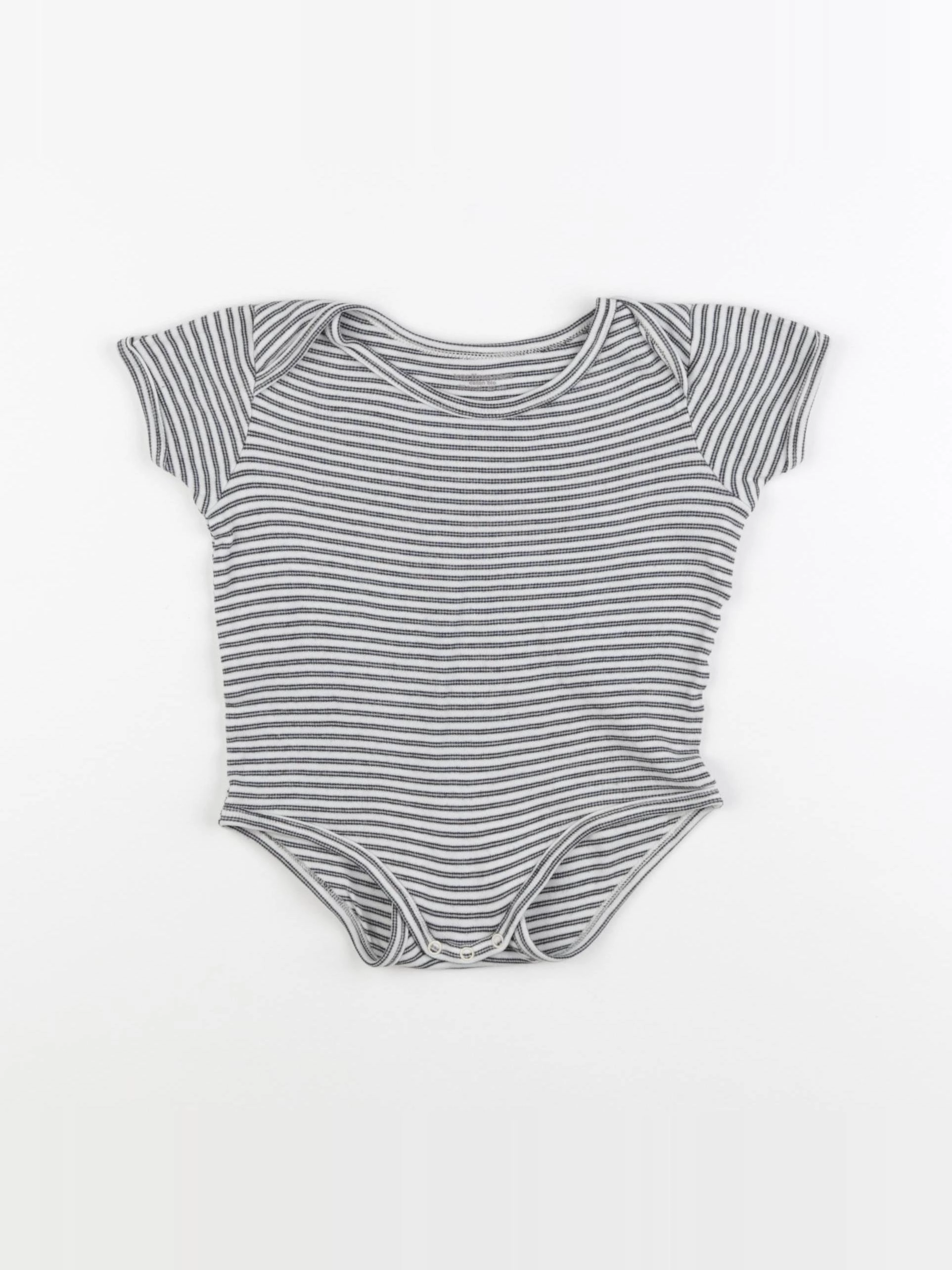 Vertbaudet - body blanc, gris - 36 mois