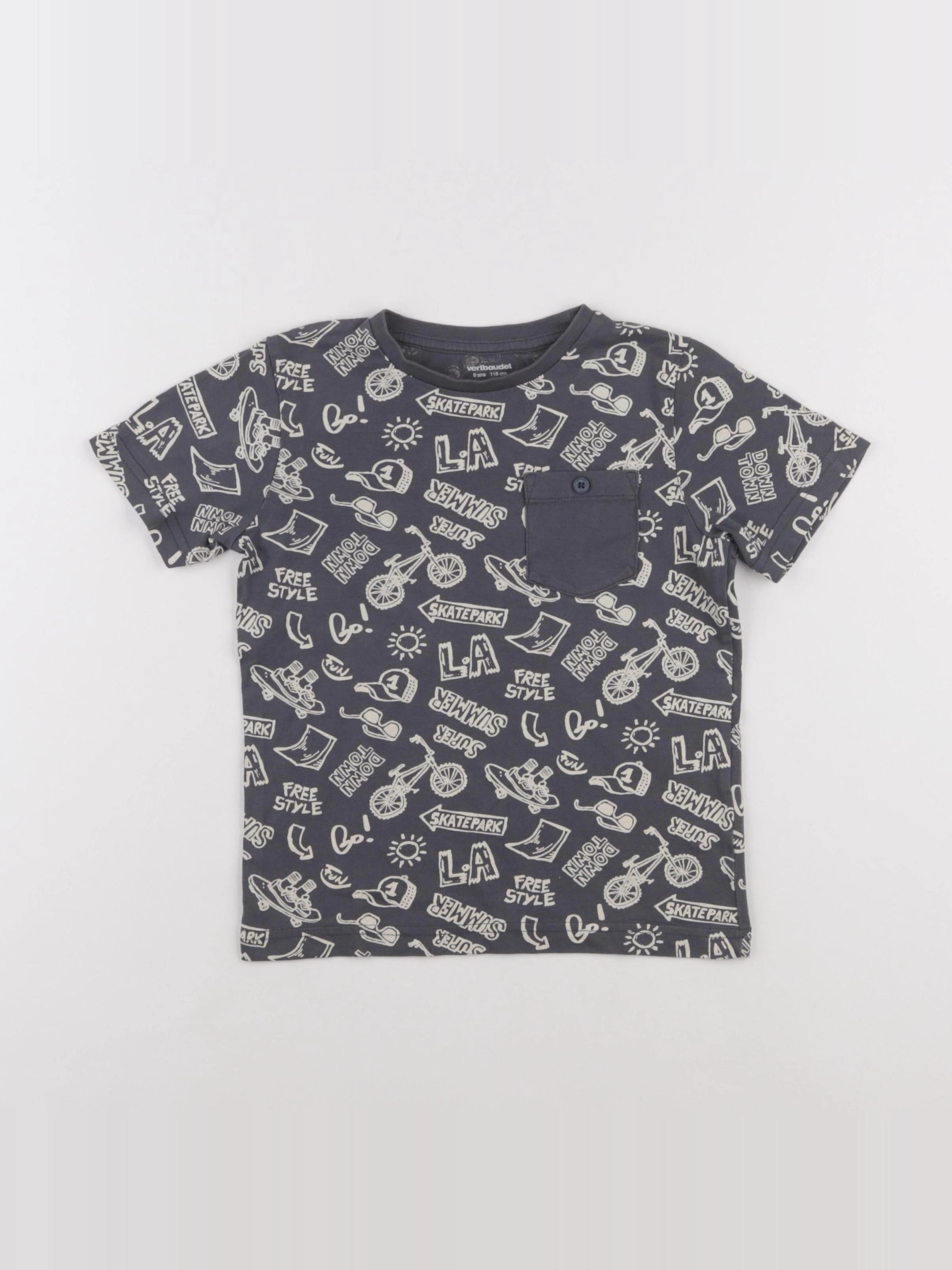 Vertbaudet - tee-shirt gris - 6 ans