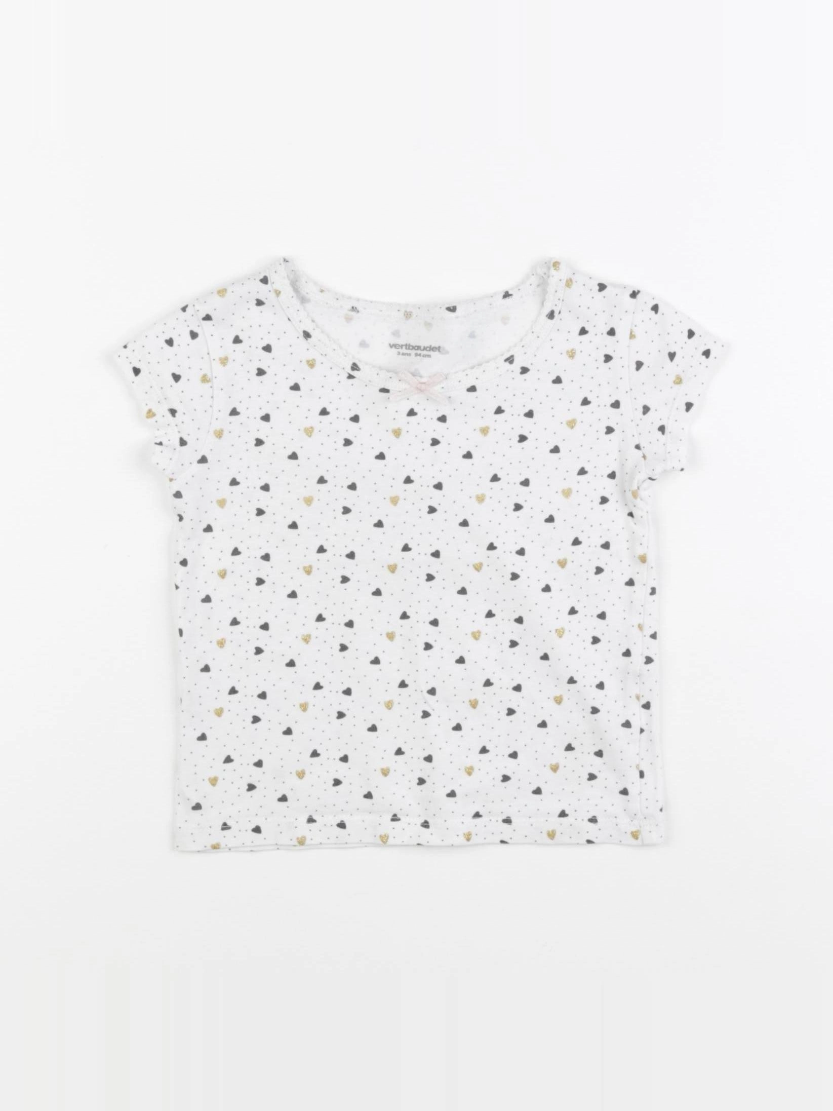 Vertbaudet - maillot de corps gris, blanc - 3 ans