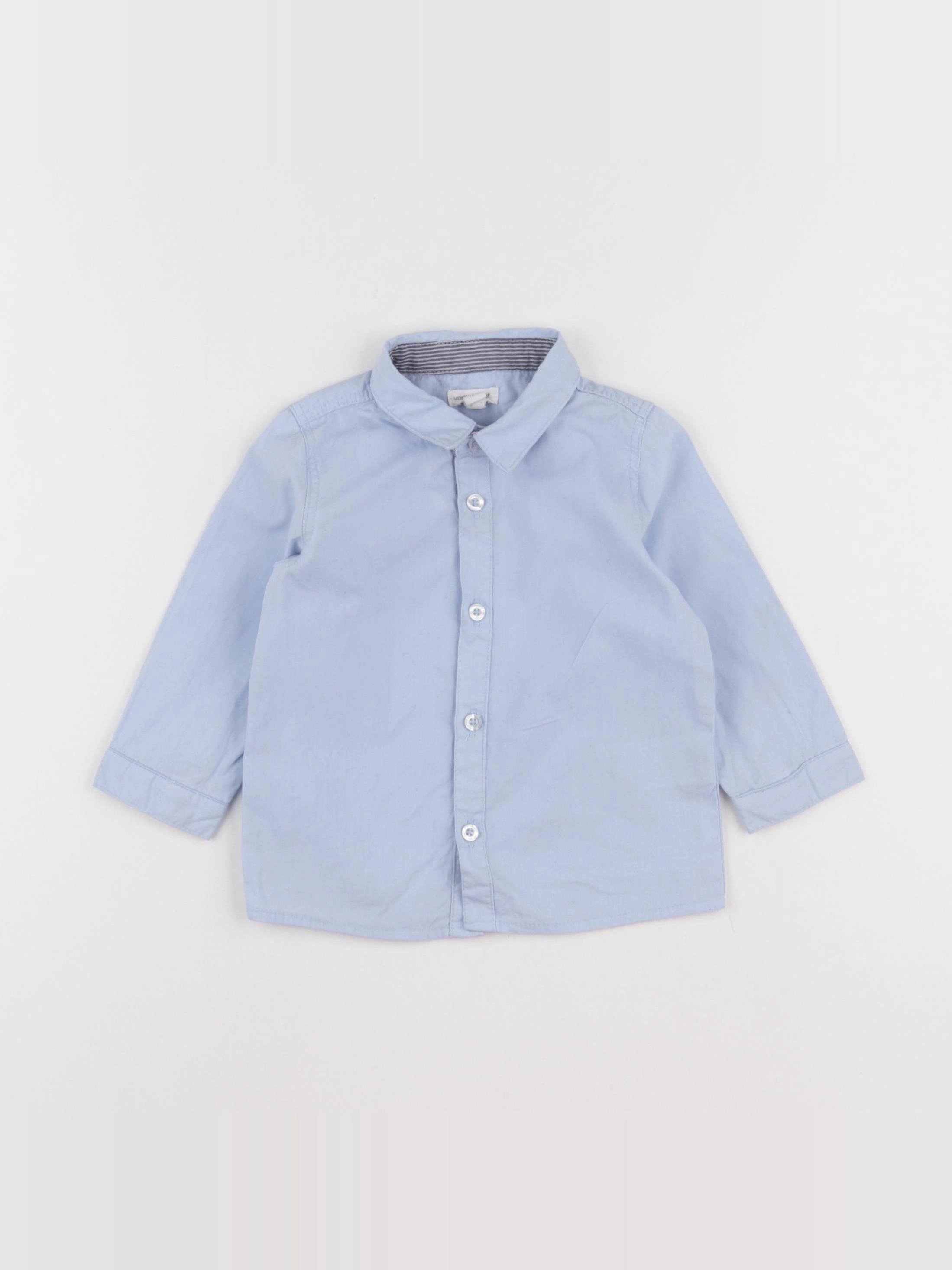 Vertbaudet - chemise bleu - 12 mois