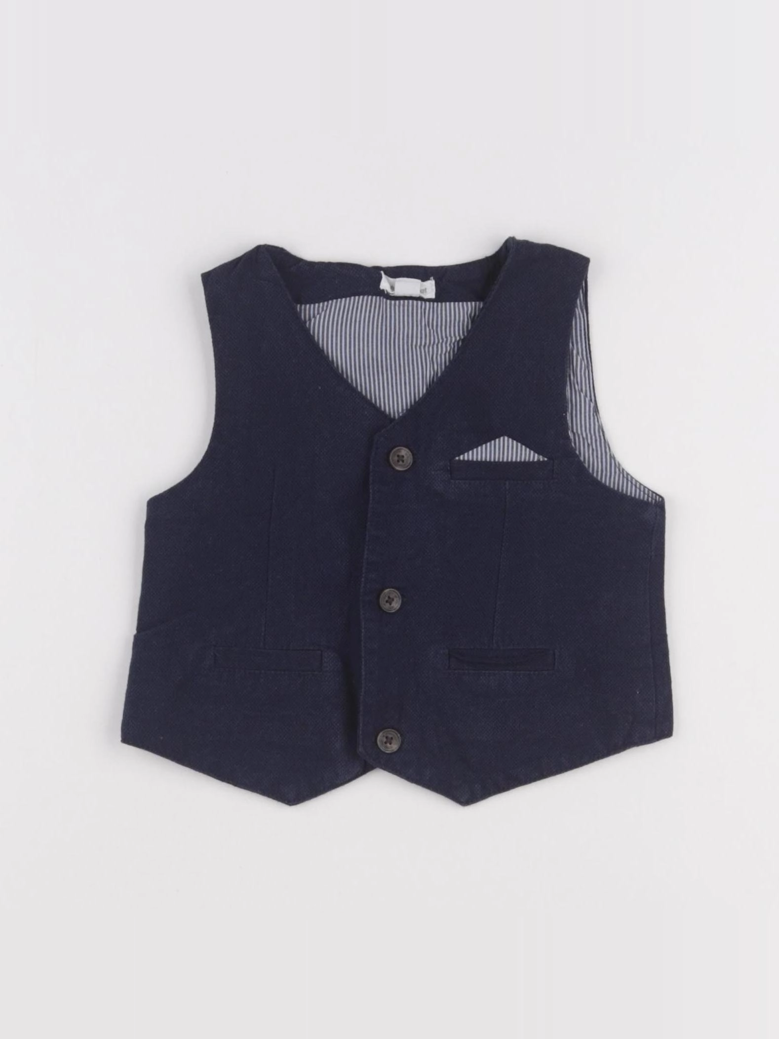 Vertbaudet - gilet bleu - 12 mois