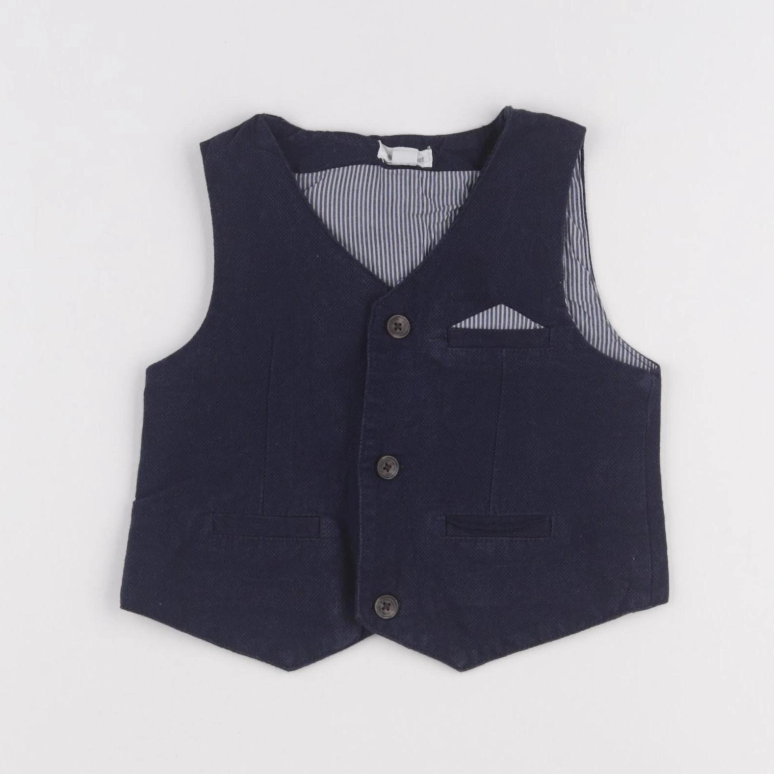 Vertbaudet - gilet bleu - 12 mois