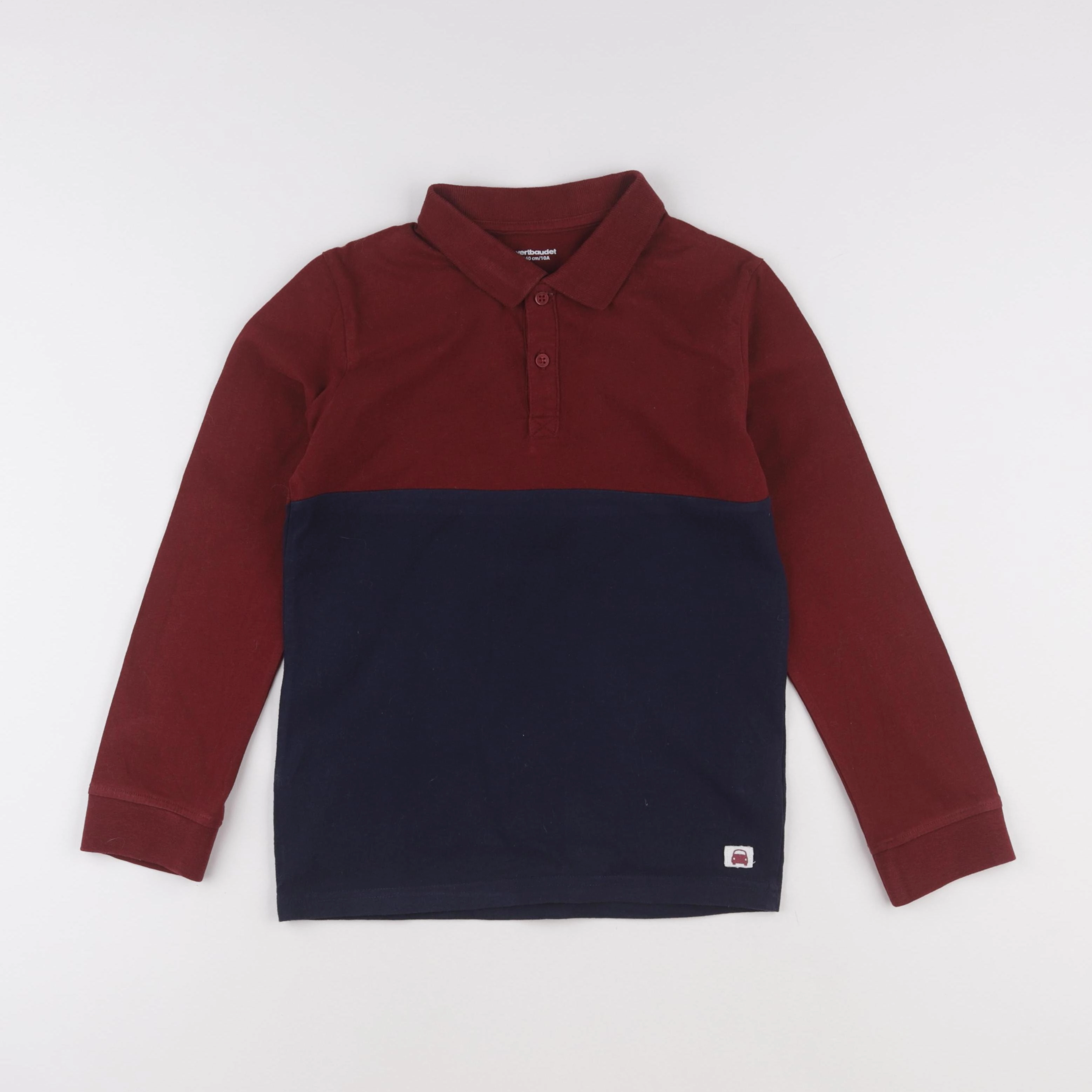 Vertbaudet - polo bleu, rouge - 10 ans