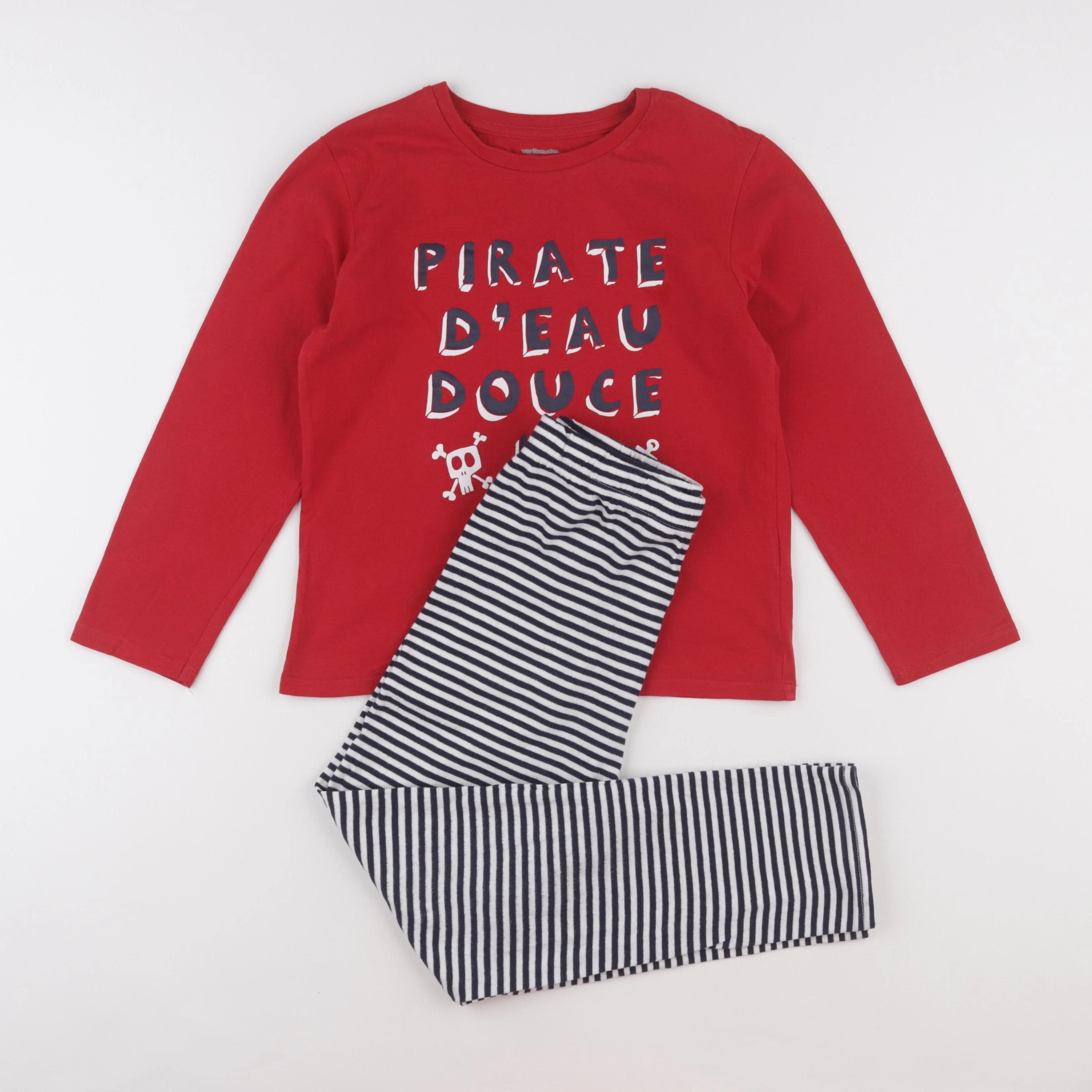 Vertbaudet - pyjama coton rouge - 10 ans
