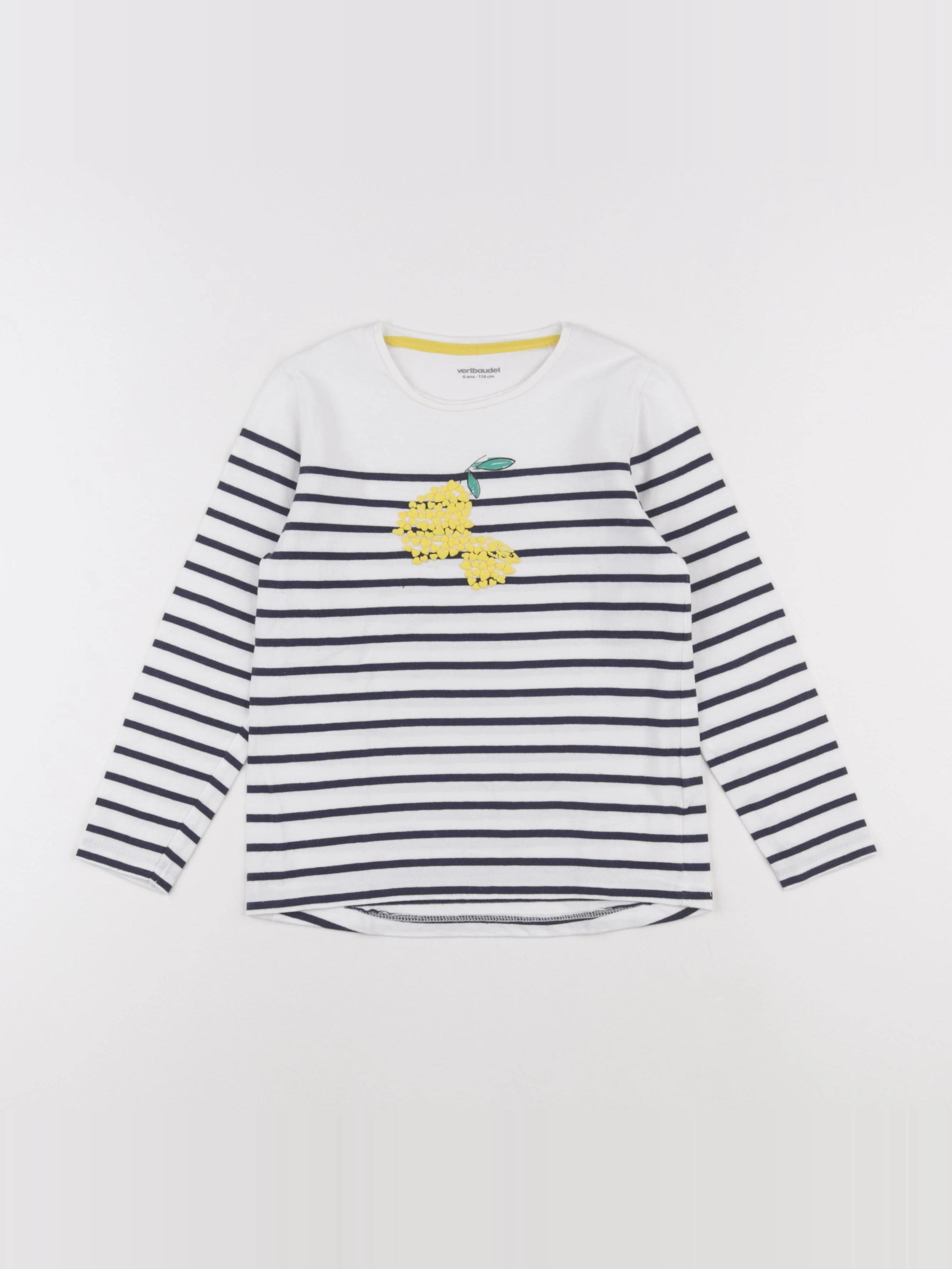 Vertbaudet - tee-shirt blanc - 6 ans