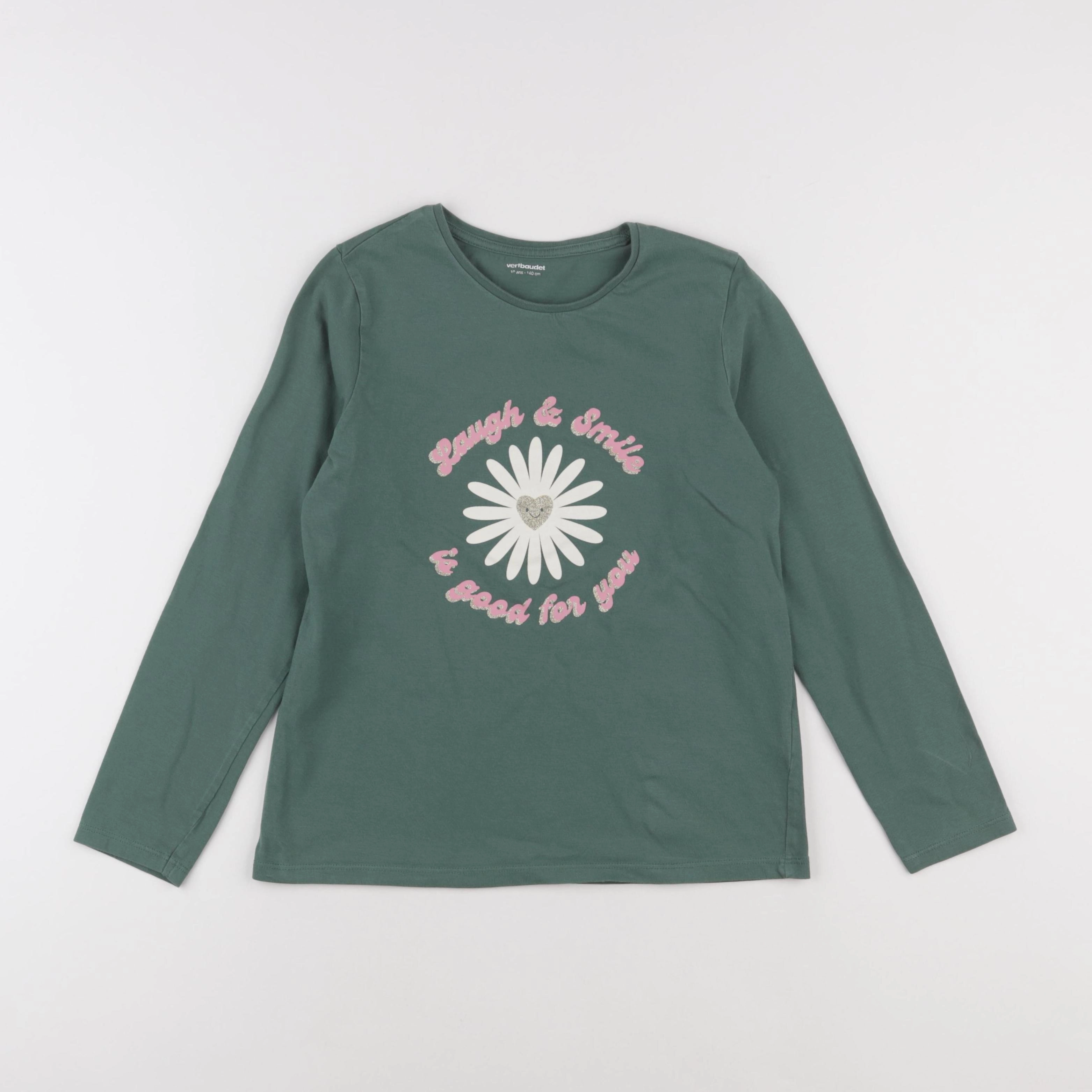 Vertbaudet - tee-shirt vert - 10 ans