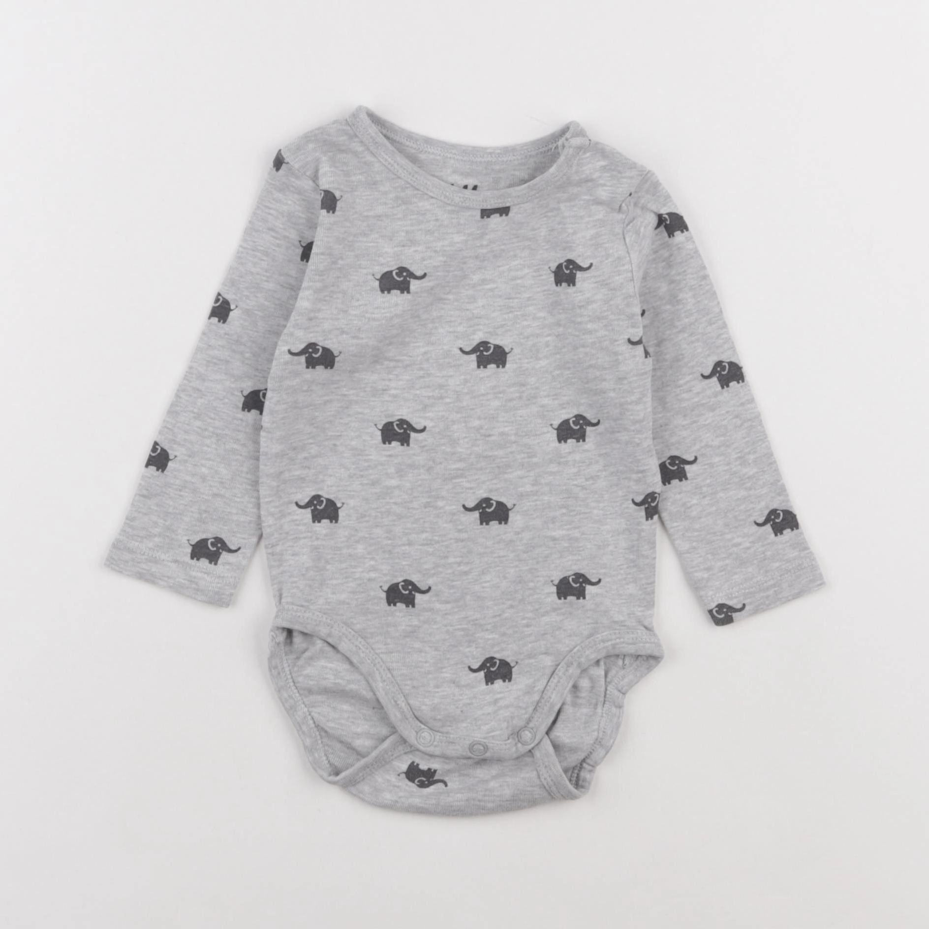 H&M - body gris - 3/6 mois