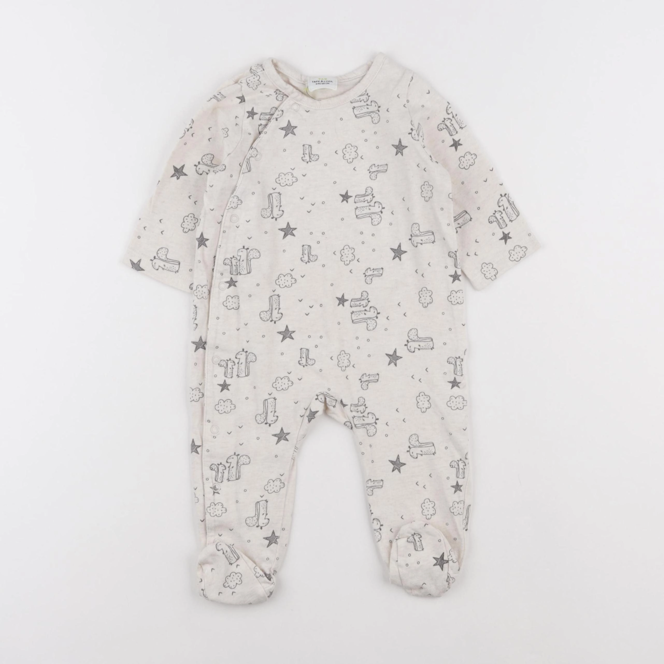 Tape à l'oeil - pyjama coton beige - 6 mois