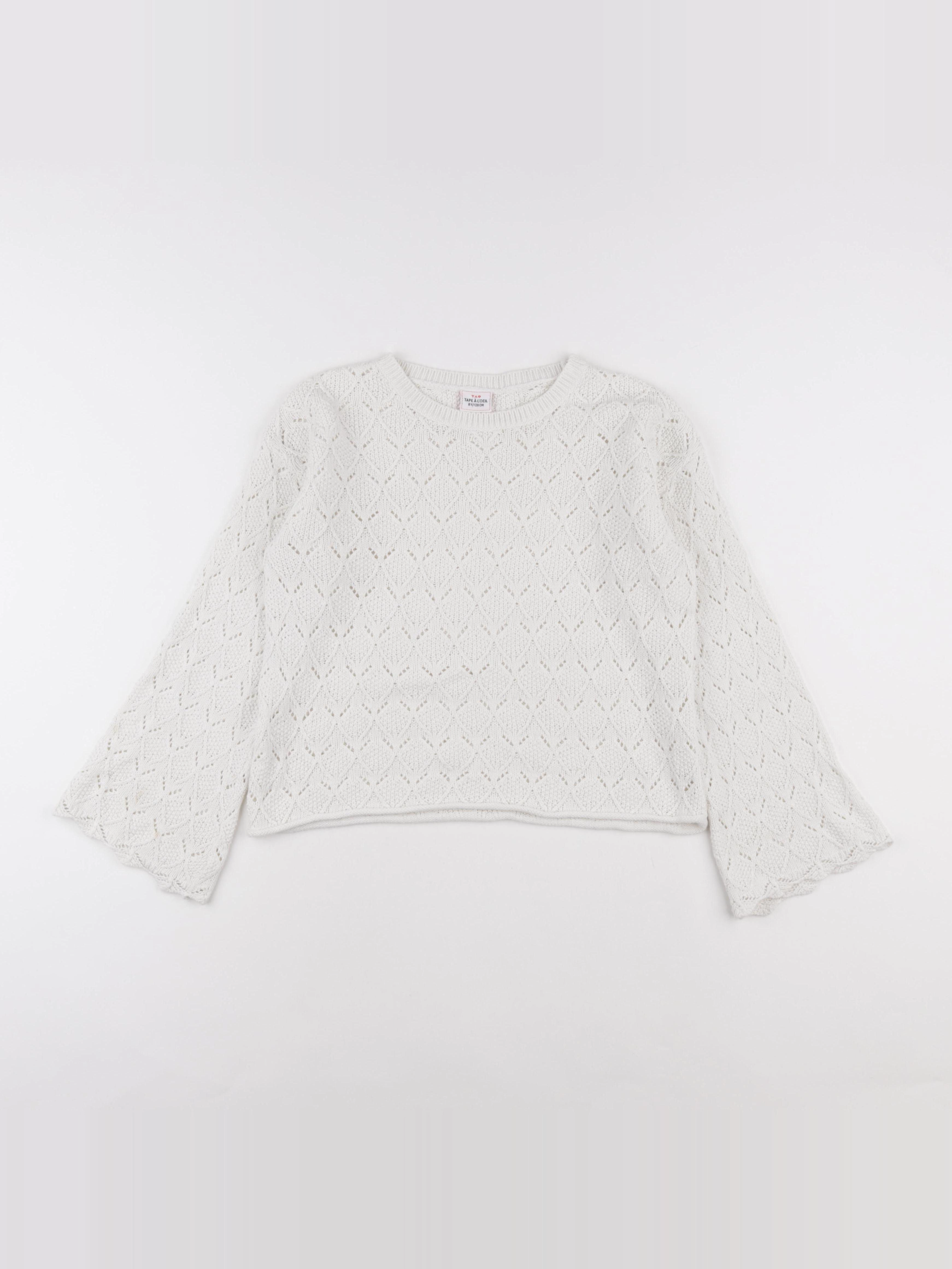 Tape à l'oeil - pull blanc - 8 ans