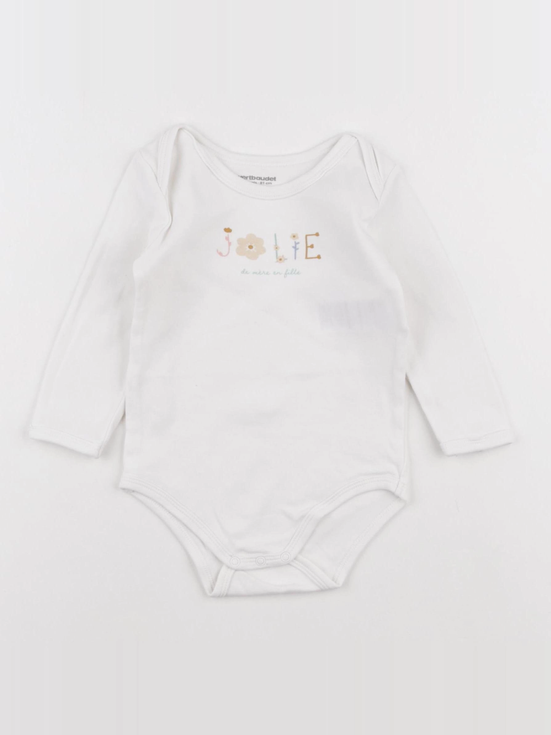 Vertbaudet - body blanc - 18 mois