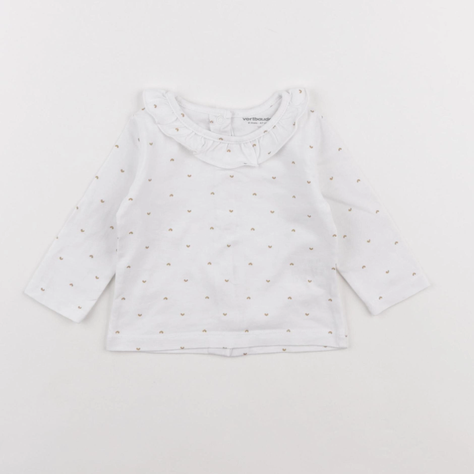 Vertbaudet - tee-shirt blanc - 6 mois
