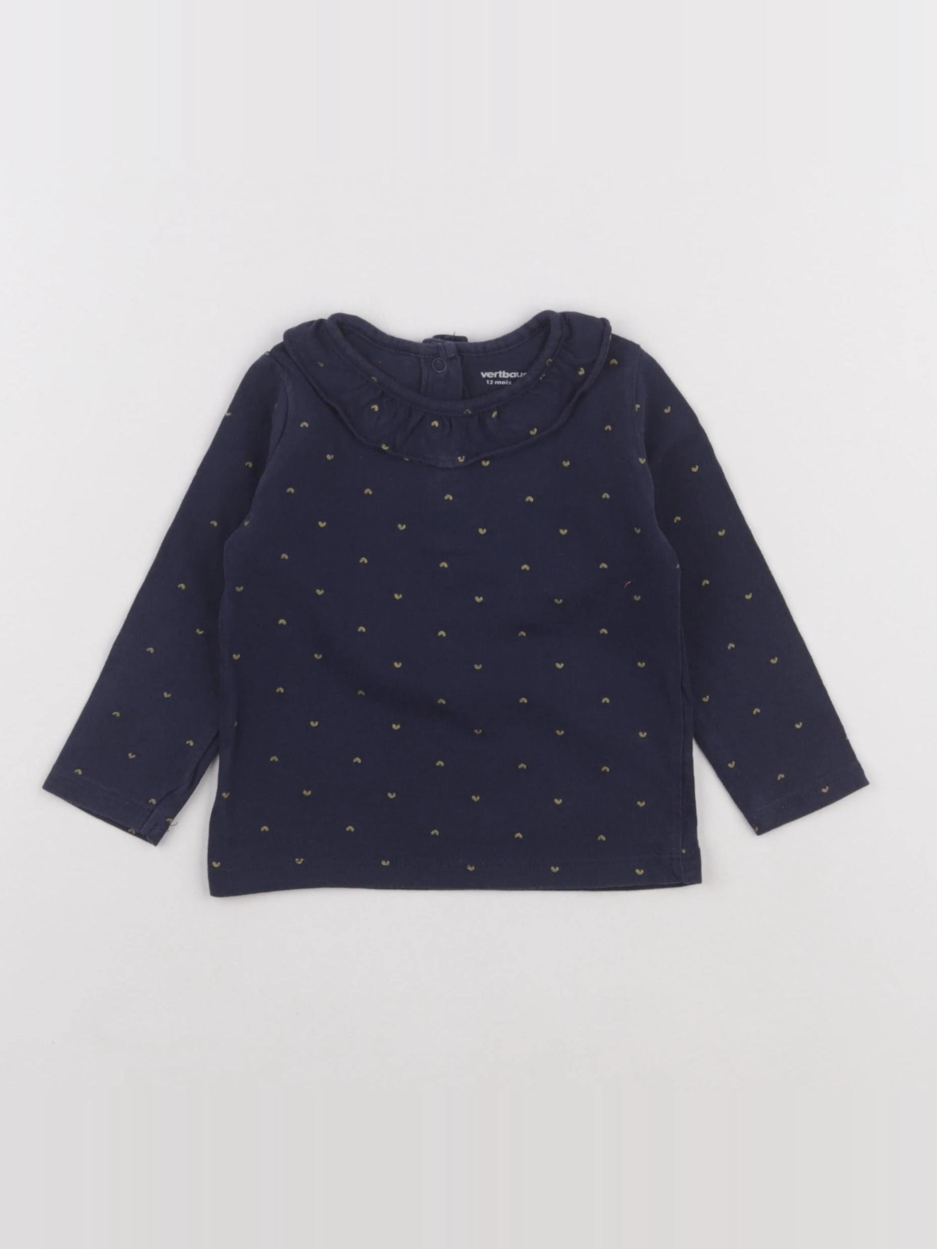 Vertbaudet - tee-shirt bleu - 12 mois