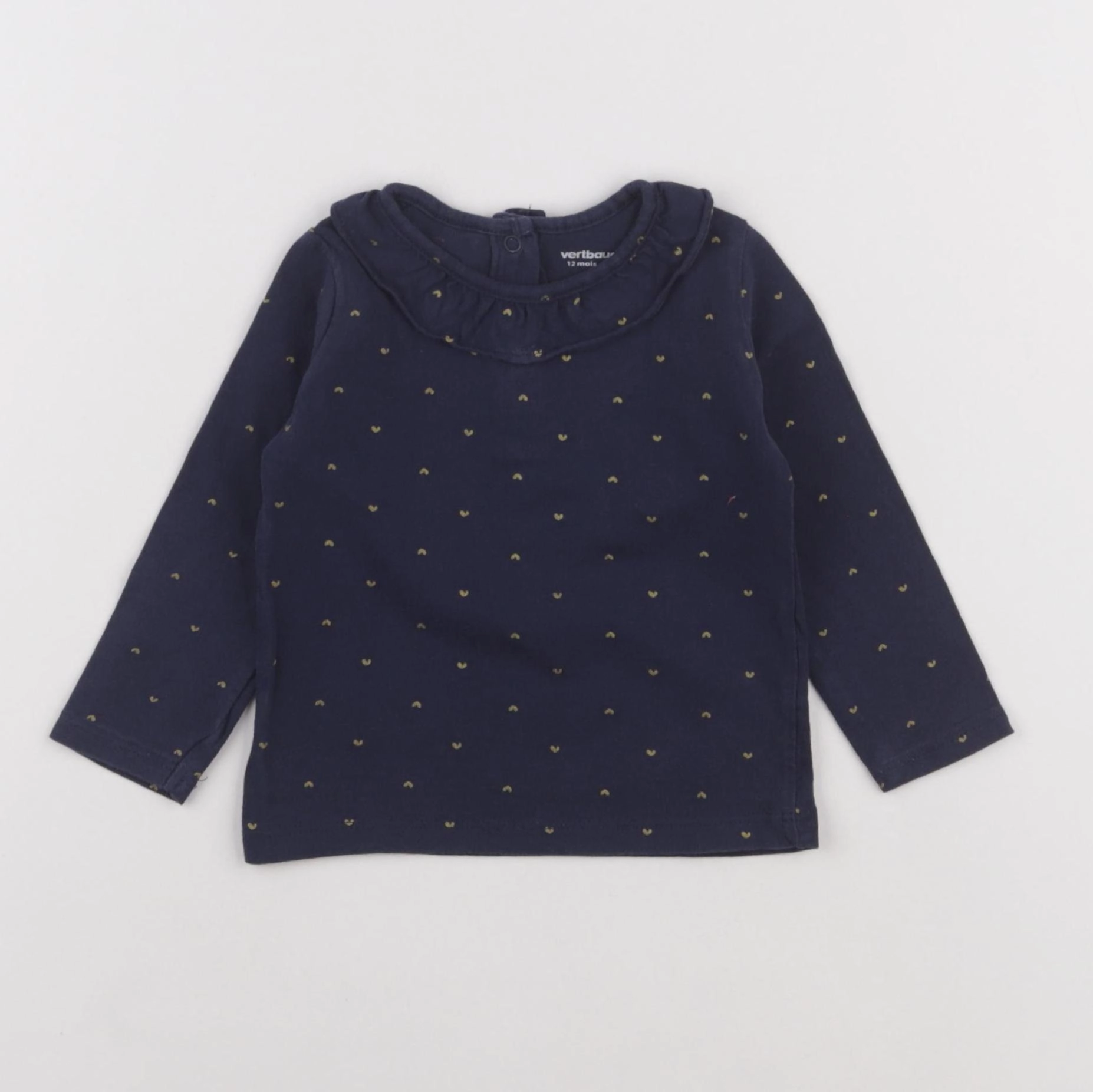 Vertbaudet - tee-shirt bleu - 12 mois