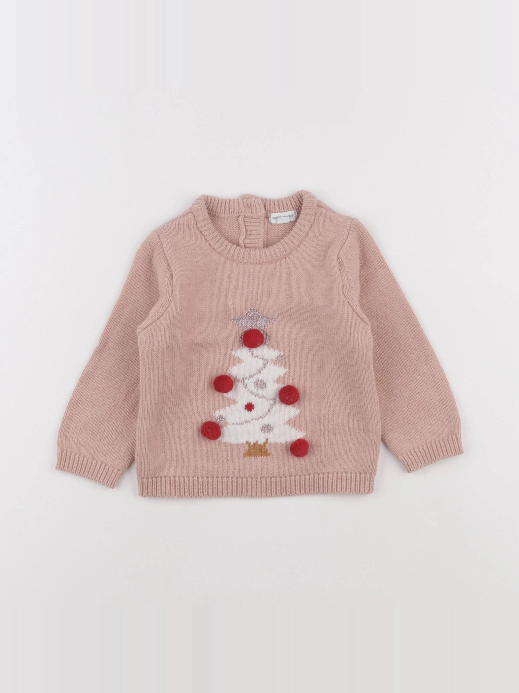 Vertbaudet - pull rose - 12 mois