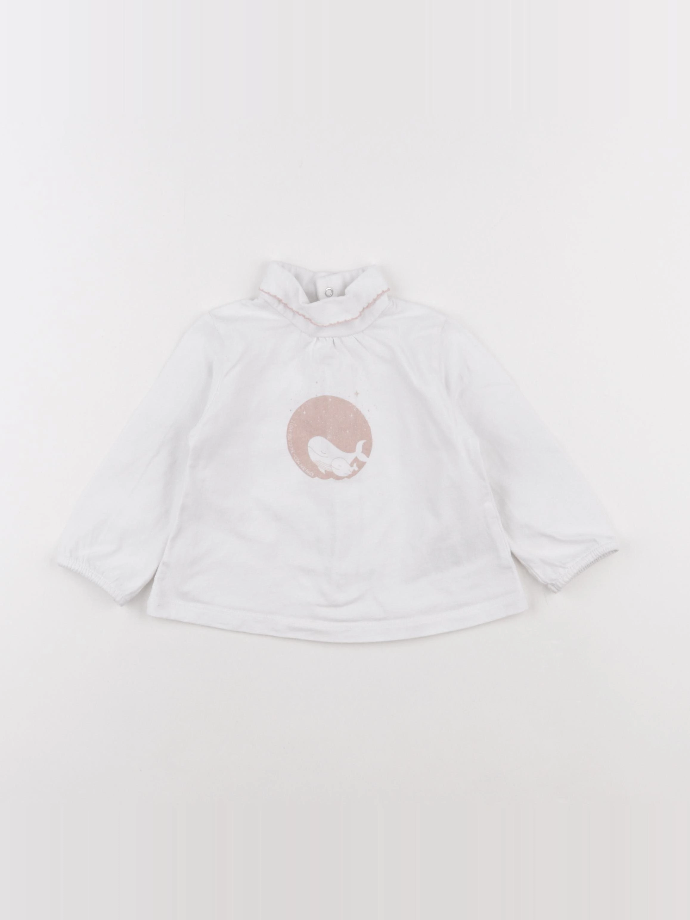 Vertbaudet - sous-pull blanc - 12 mois