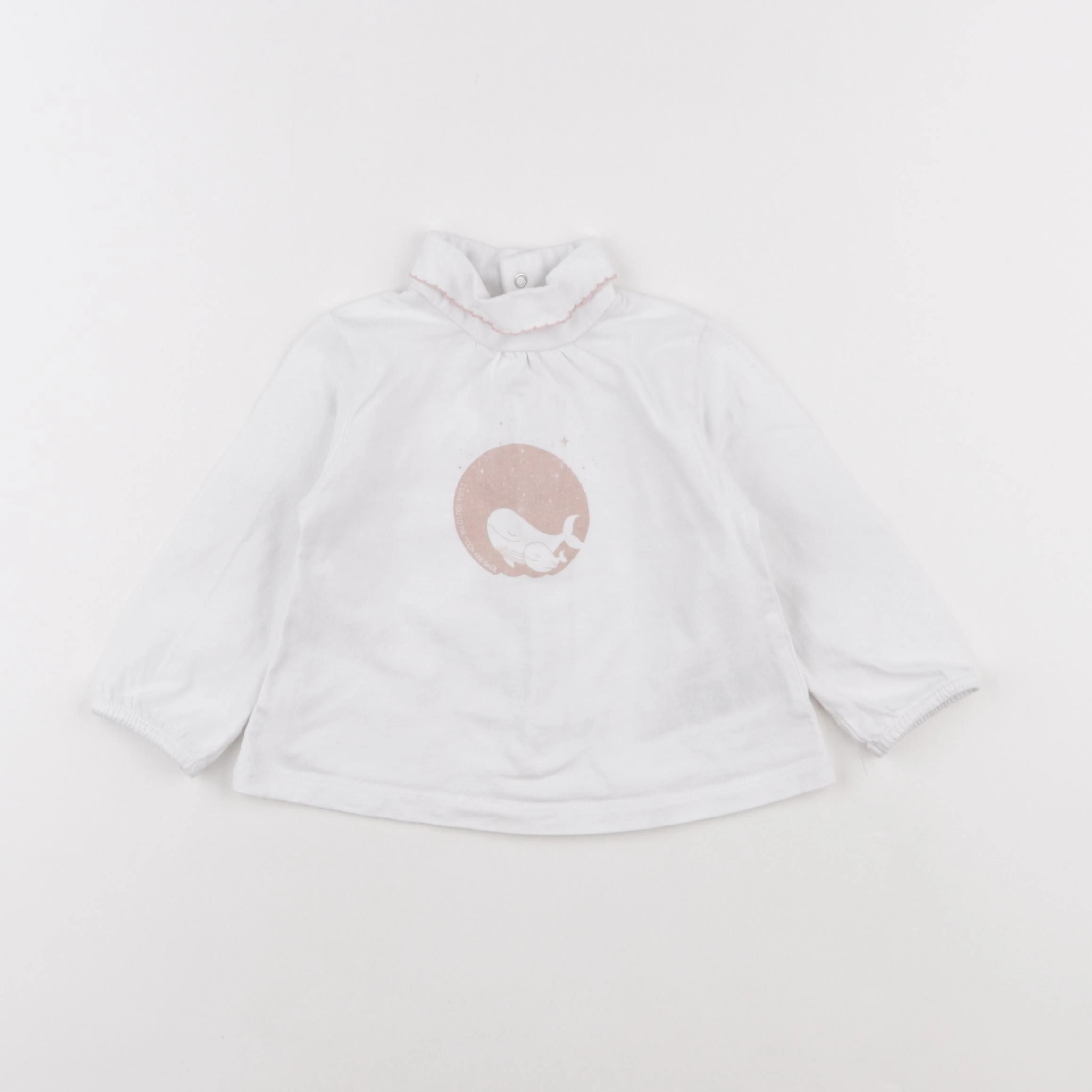 Vertbaudet - sous-pull blanc - 12 mois