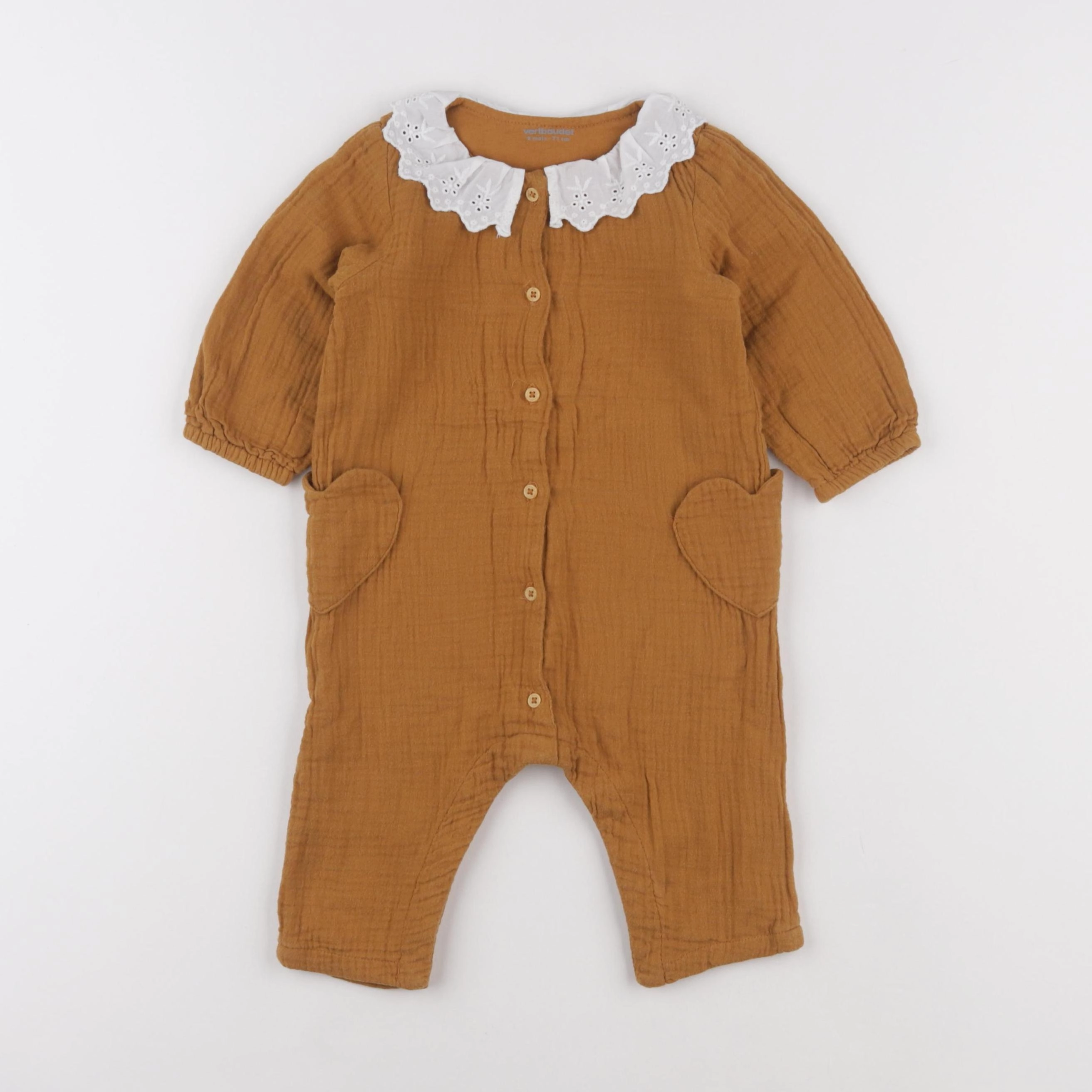 Vertbaudet - combinaison marron - 9 mois