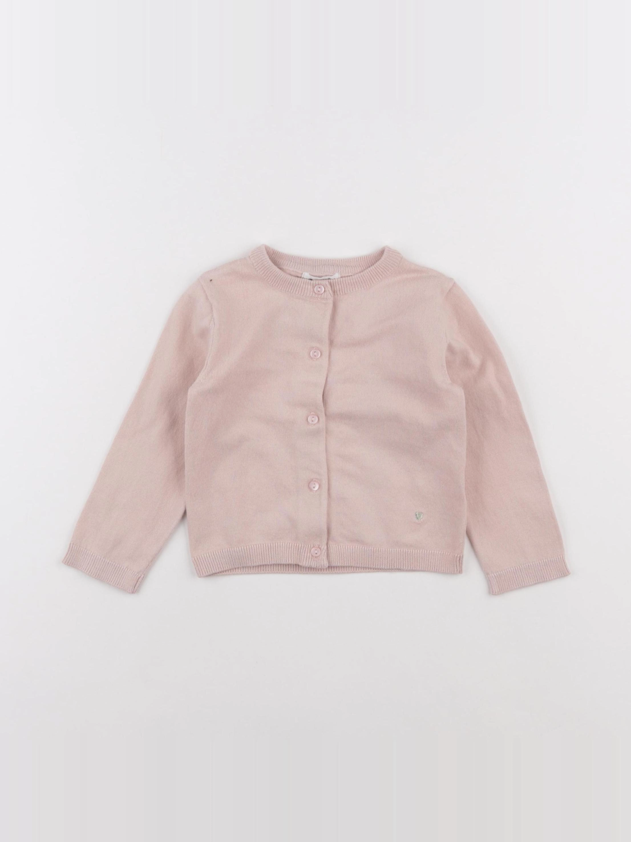 Vertbaudet - gilet rose - 2 ans