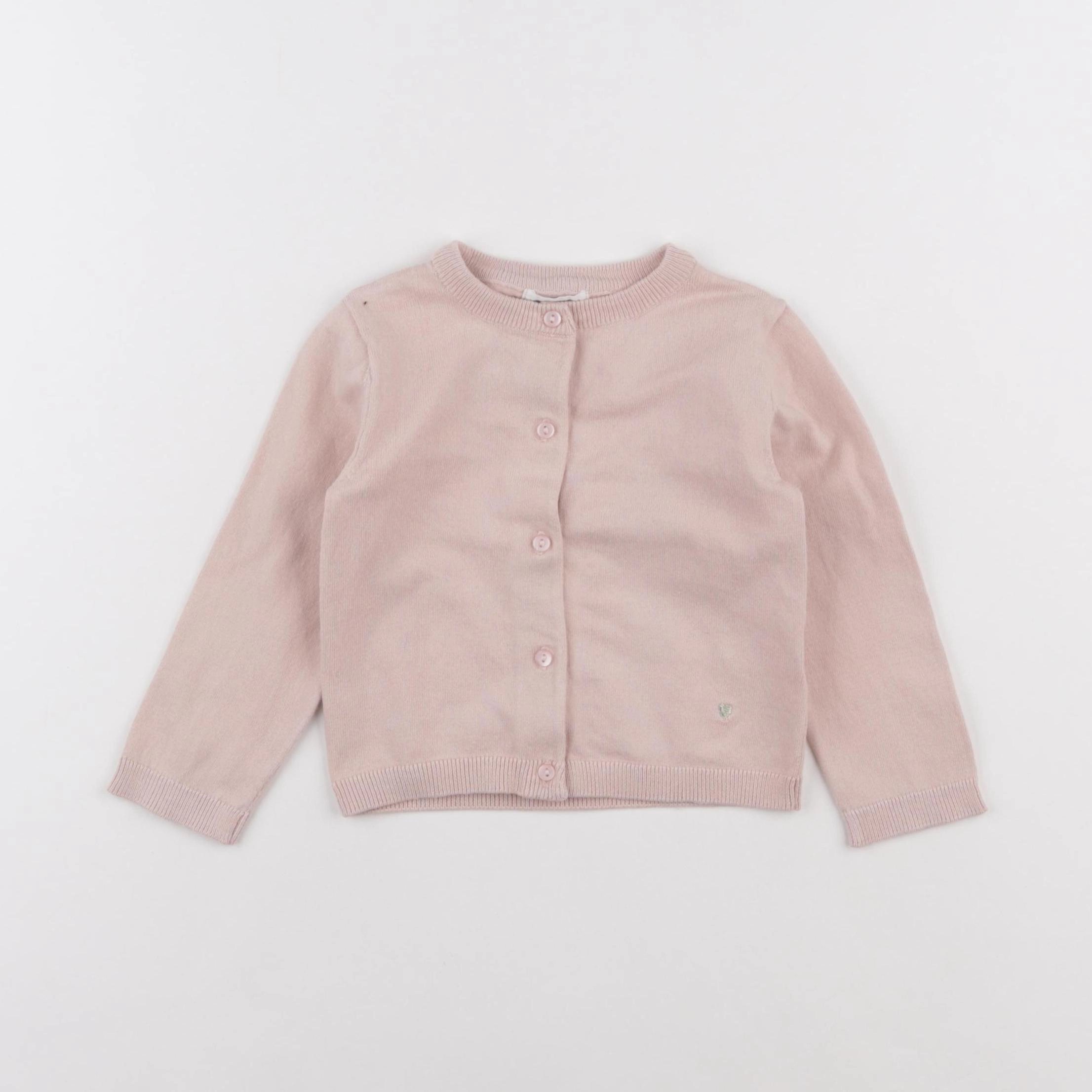 Vertbaudet - gilet rose - 2 ans