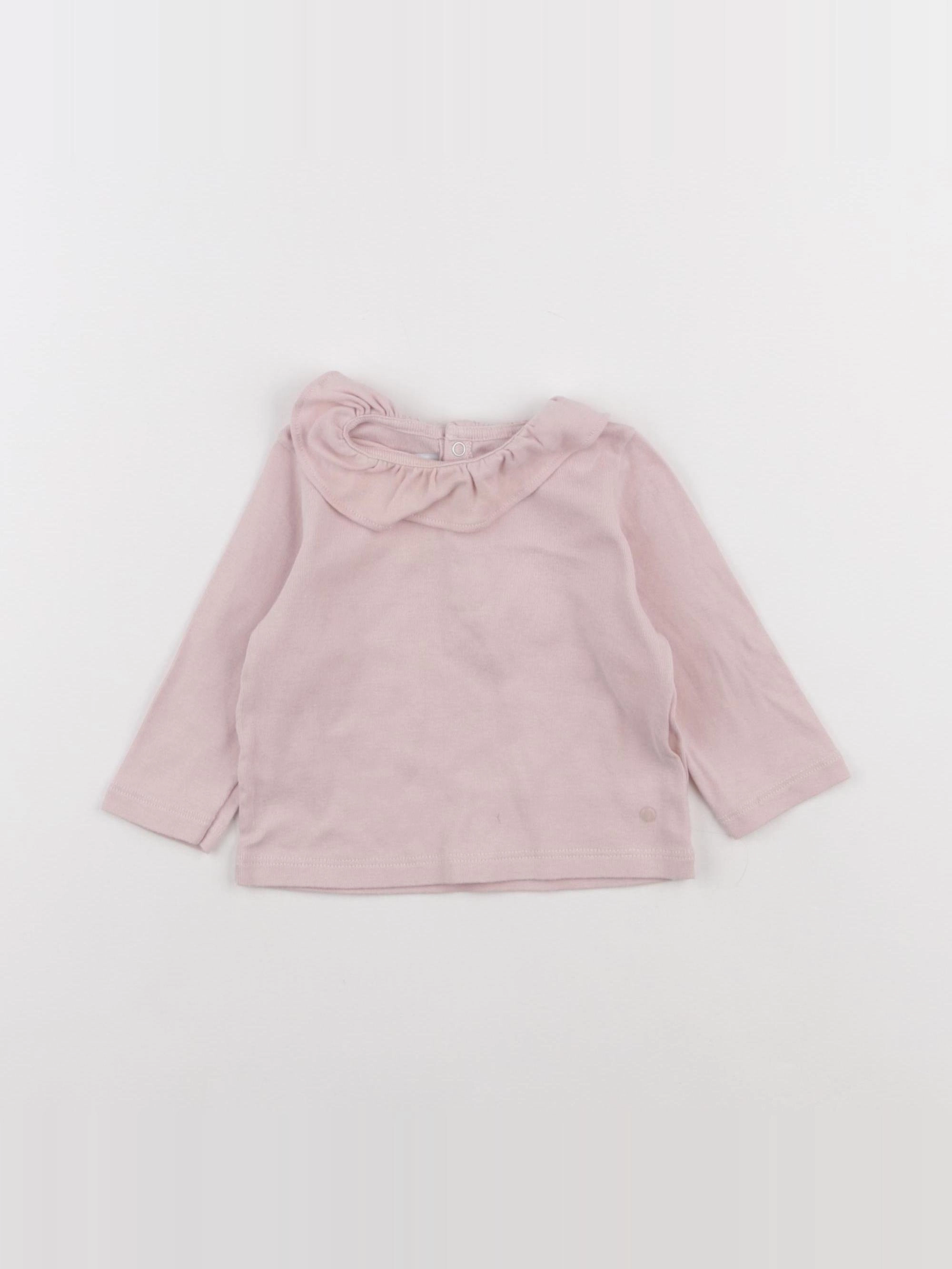 Petit Bateau - tee-shirt rose - 6 mois