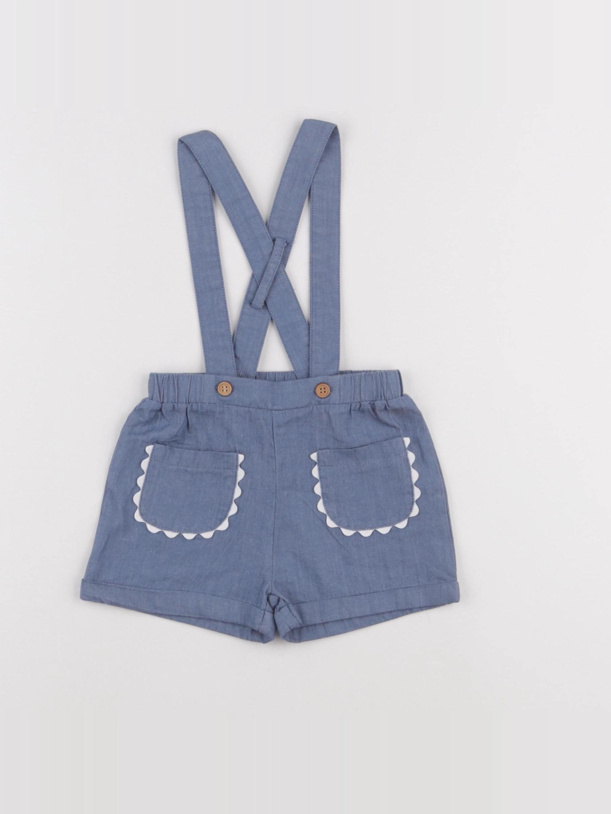 Eden & Victor - short bleu - 18 mois