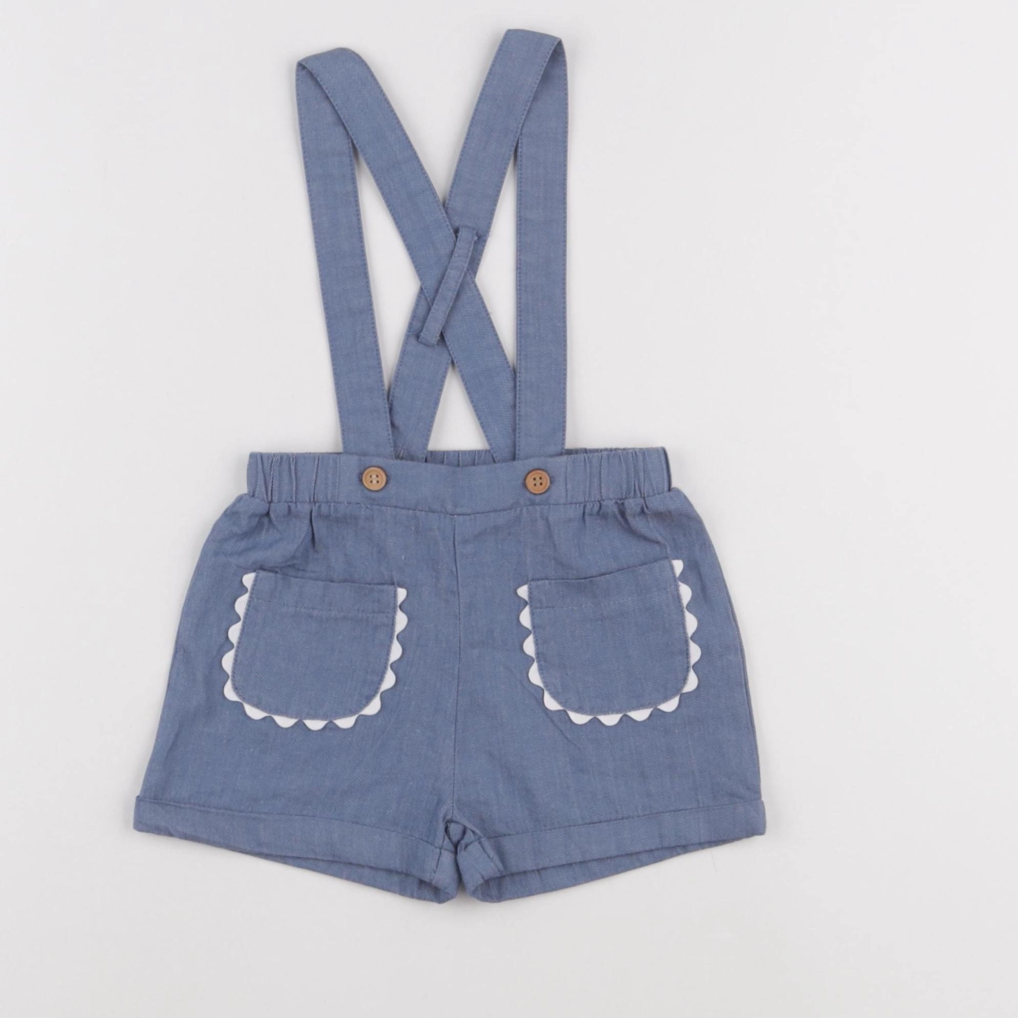 Eden & Victor - short bleu - 18 mois