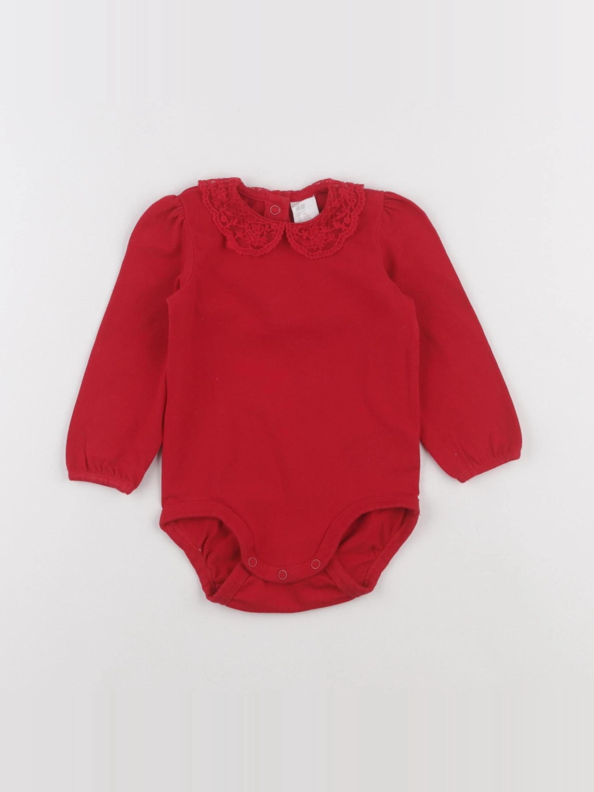 H&M - body à col rouge - 9 mois