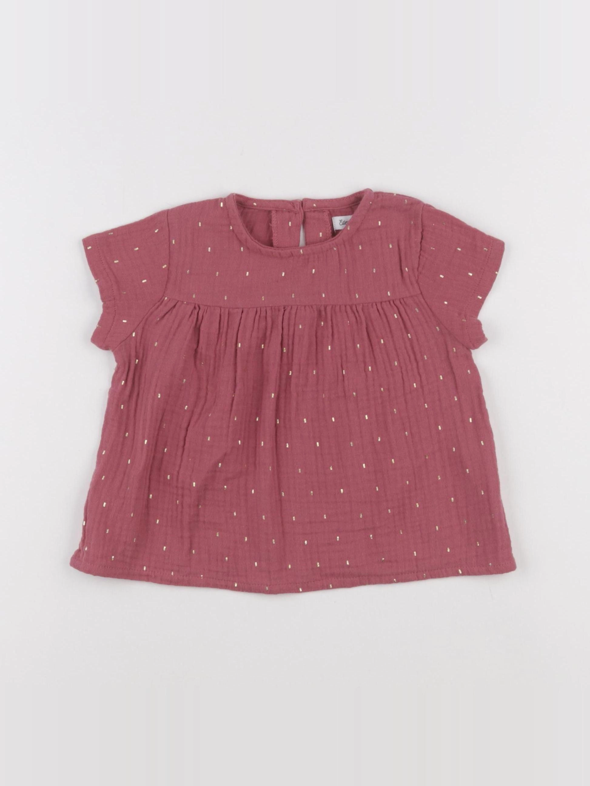 Eden & Victor - blouse rose, or - 2 ans
