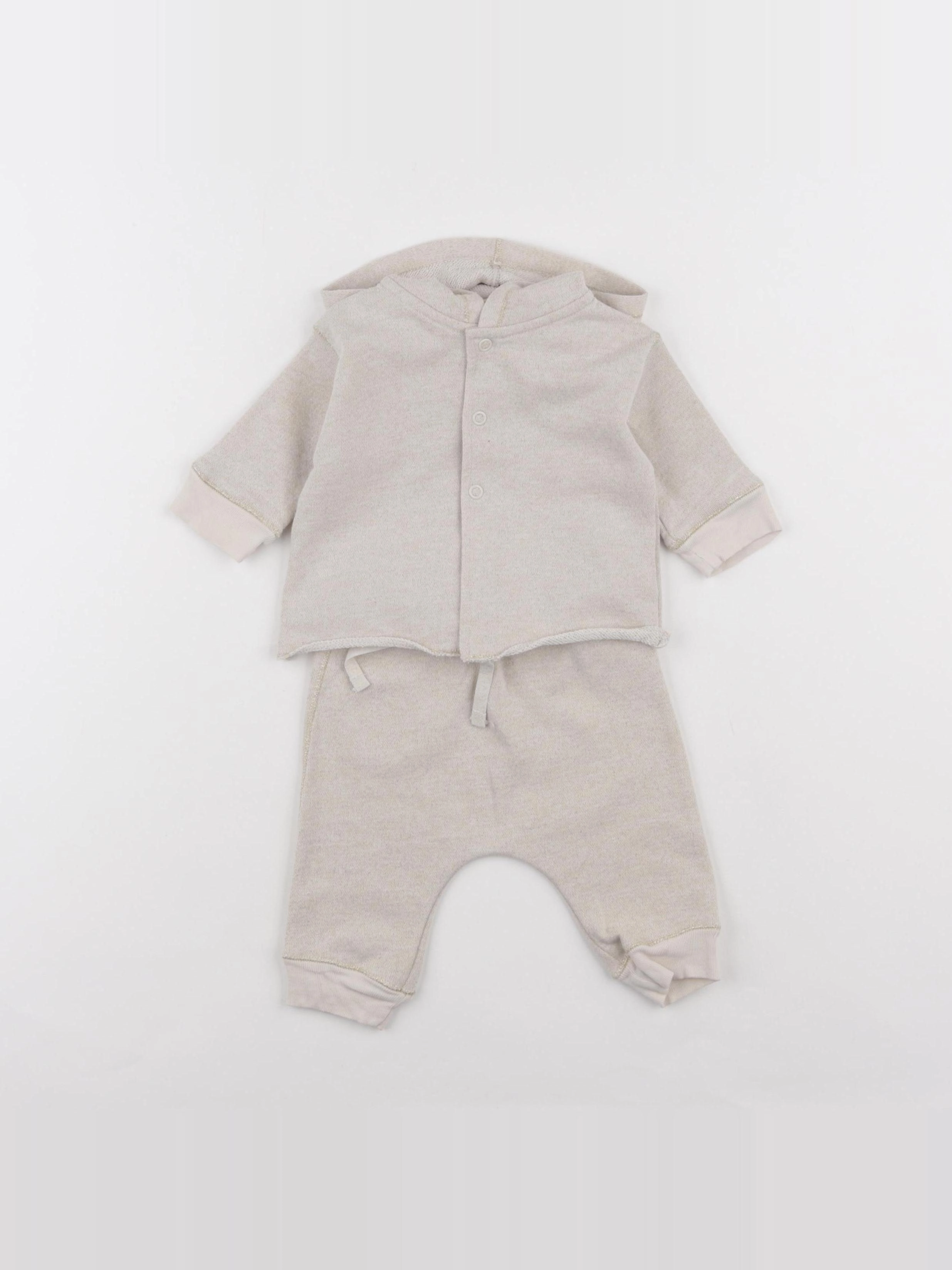Zara - ensemble beige, or - 0/6 mois