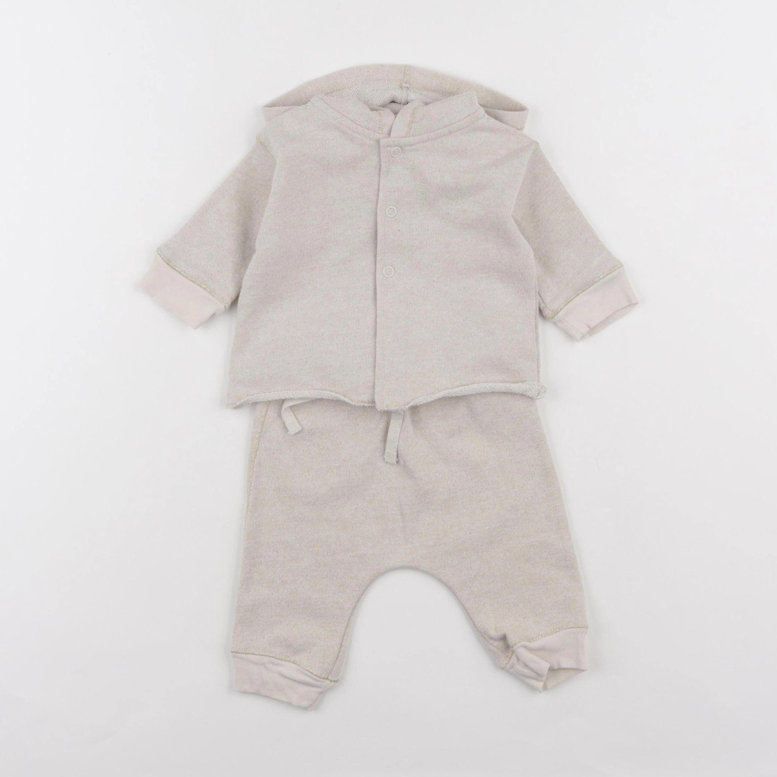 Zara - ensemble beige, or - 0/6 mois