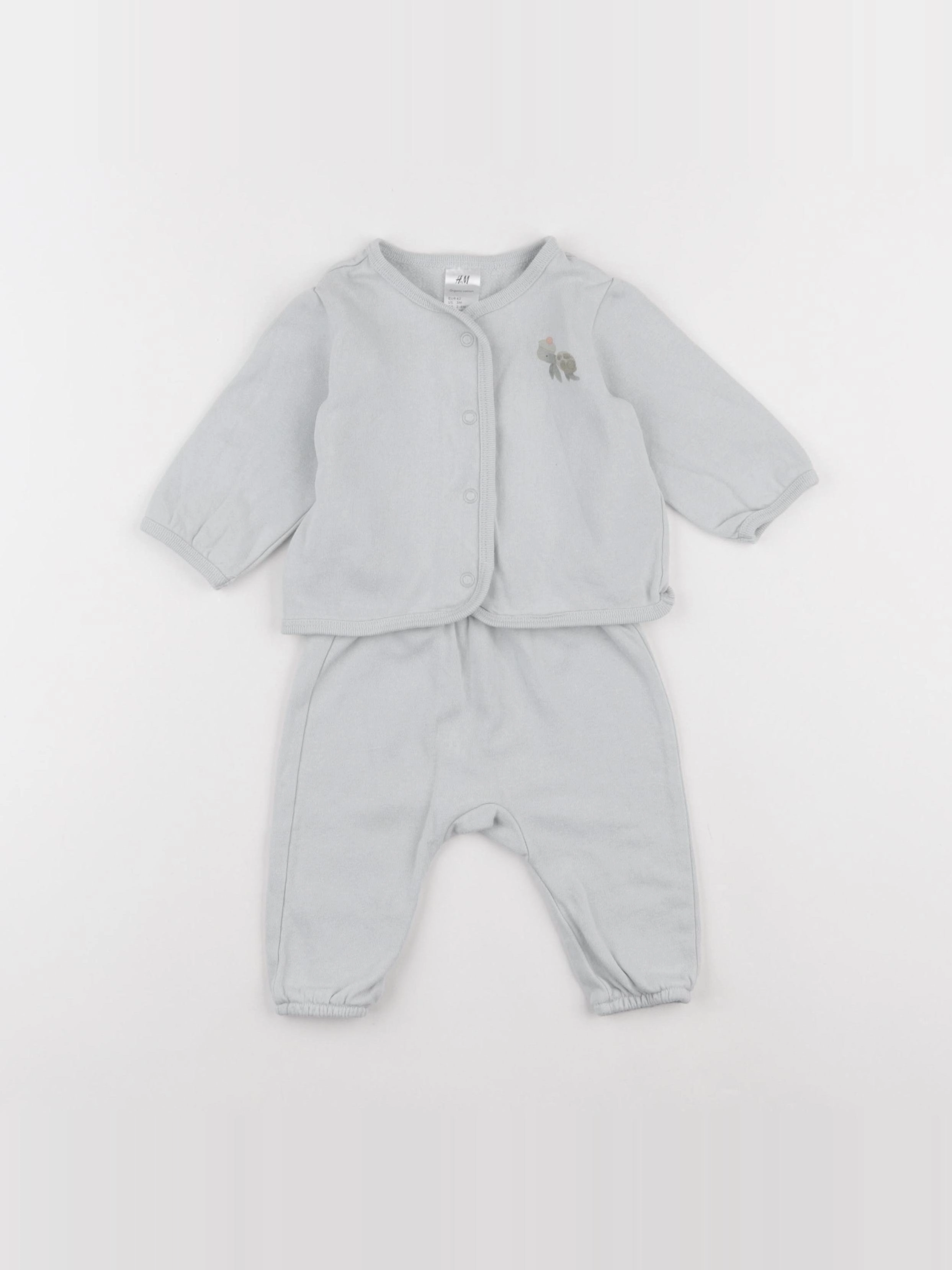H&M - ensemble gris - 1/3 mois