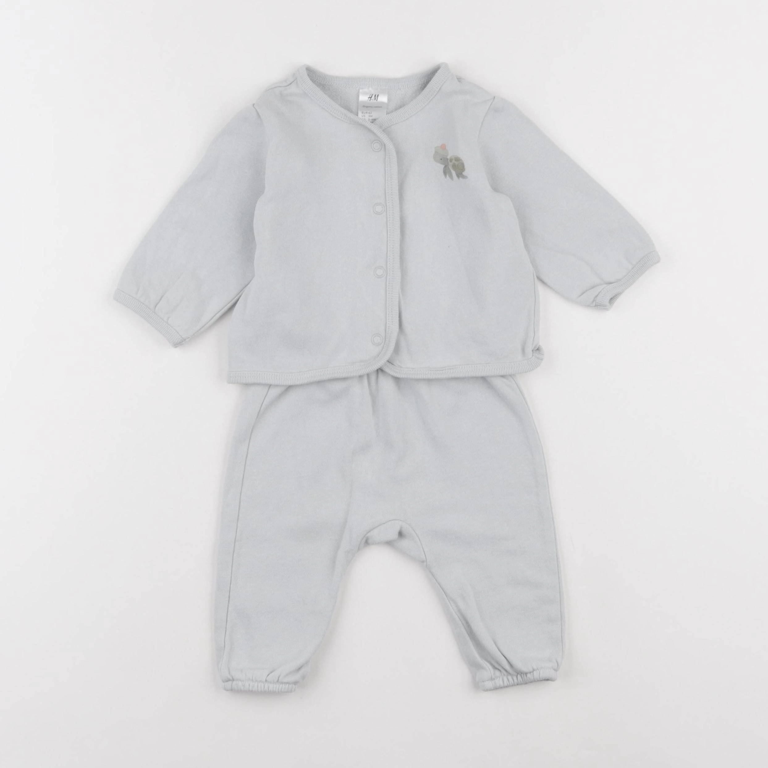 H&M - ensemble gris - 1/3 mois