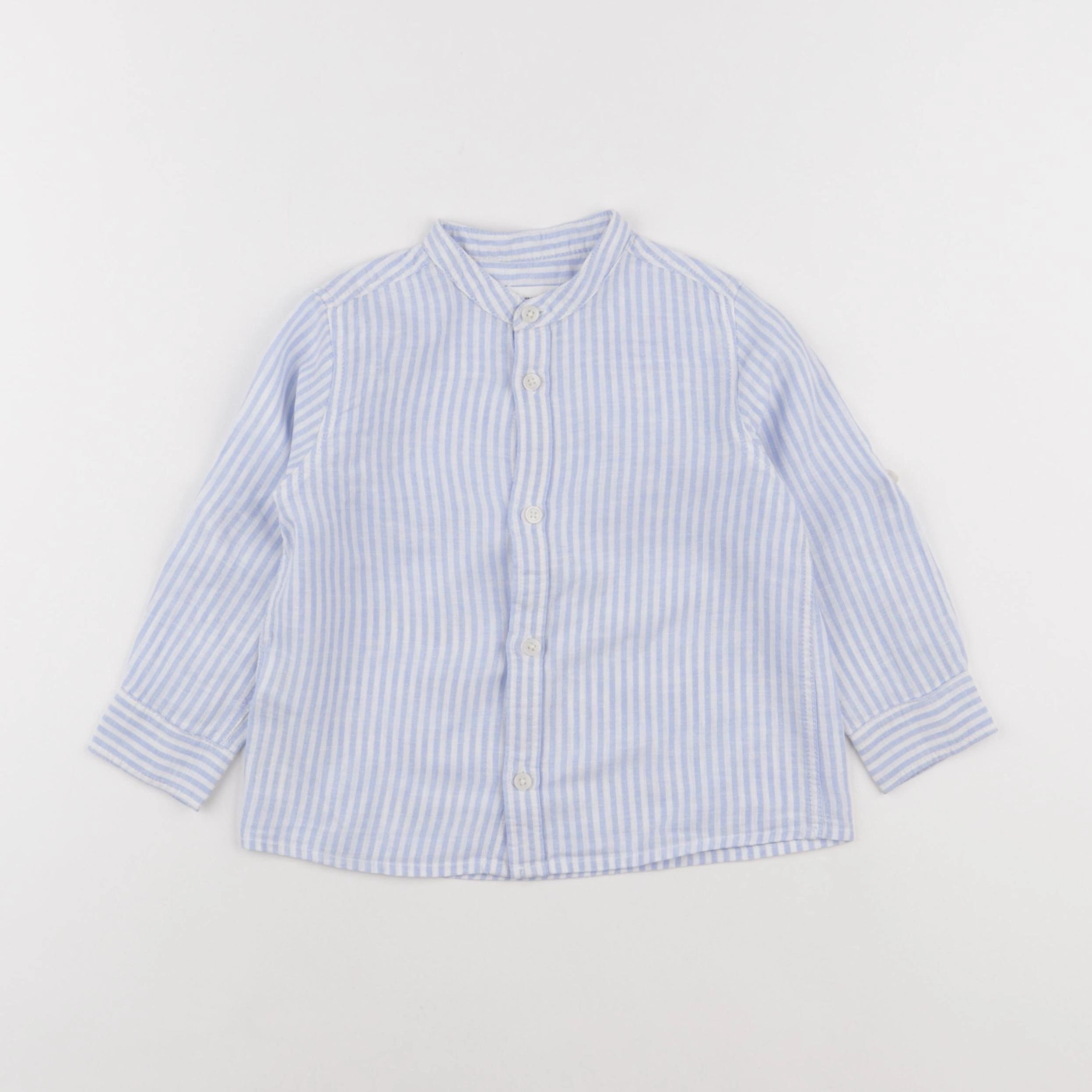 Mango - chemise bleu, blanc - 2/3 ans