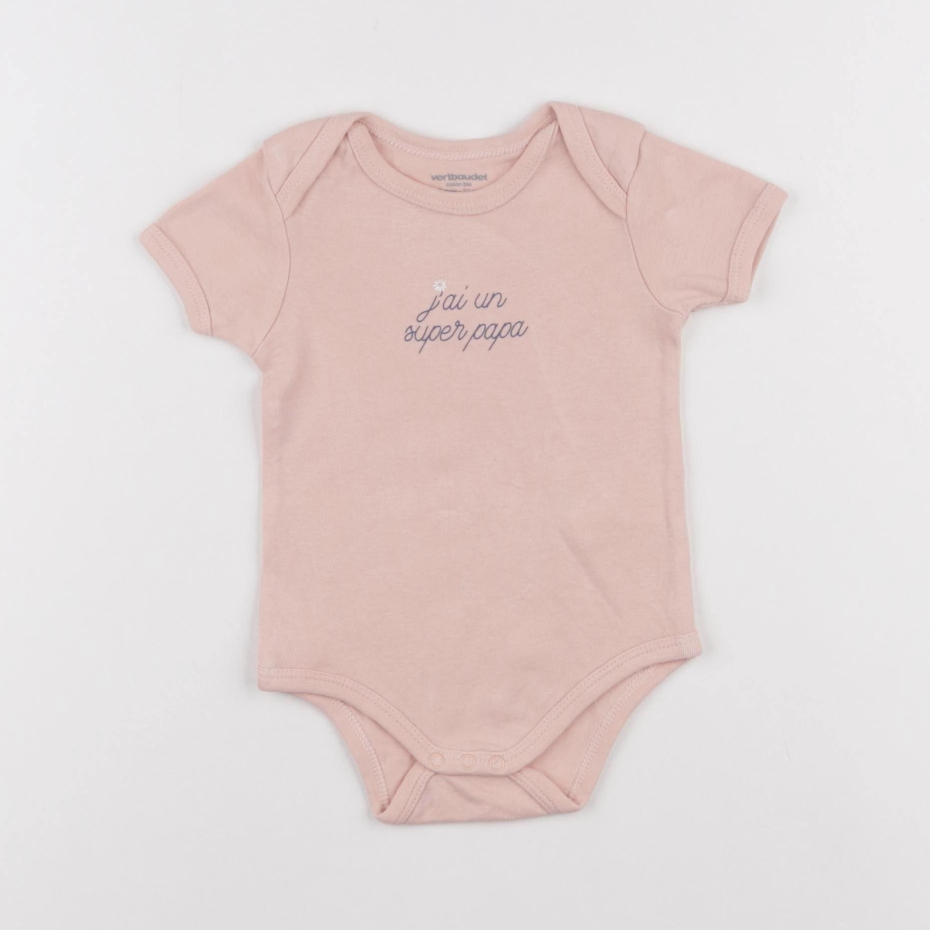 Vertbaudet - body rose - 9 mois