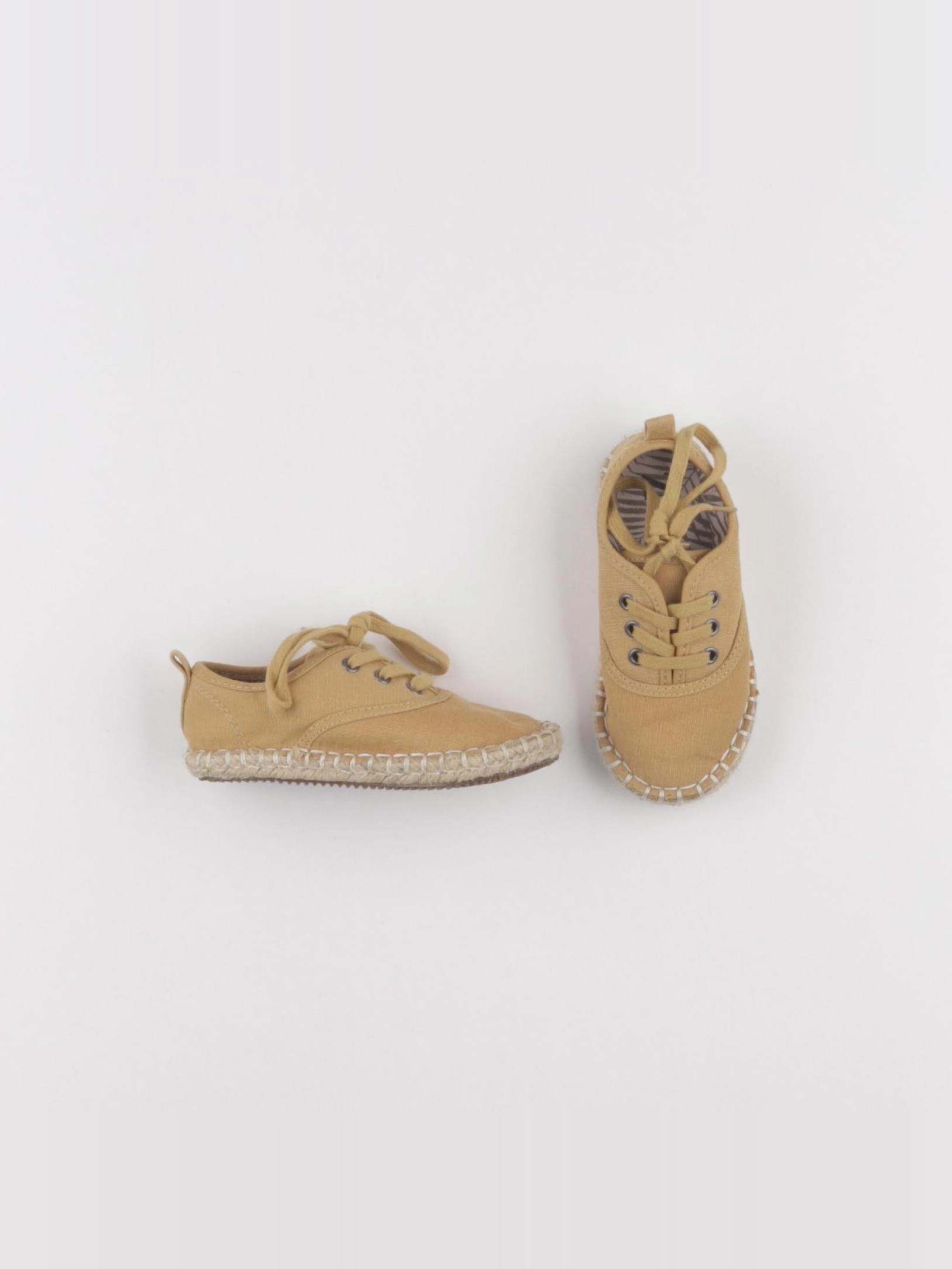 Zara - tennis à scratch/ lacets jaune, marron - pointure 23