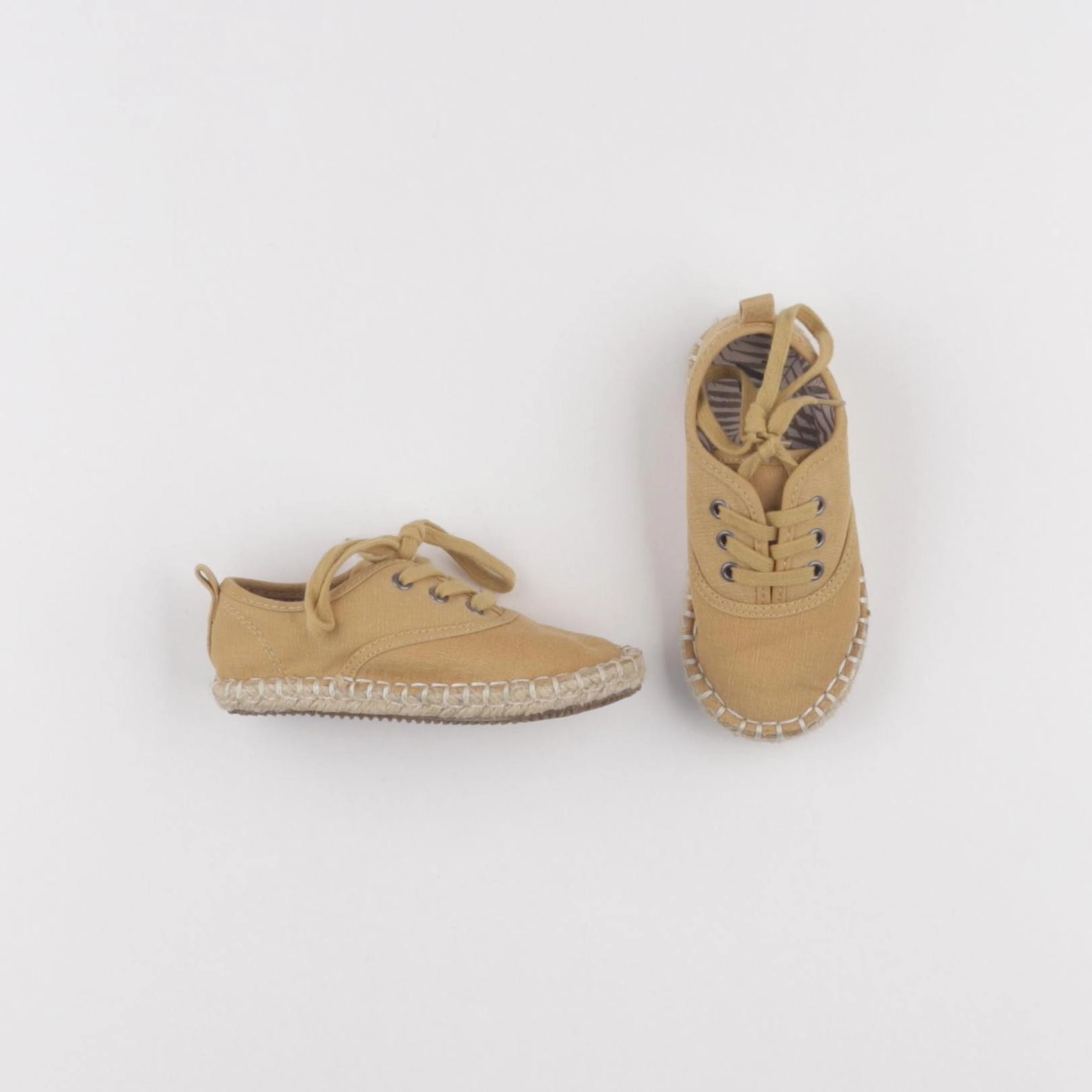 Zara - tennis à scratch/ lacets jaune, marron - pointure 23