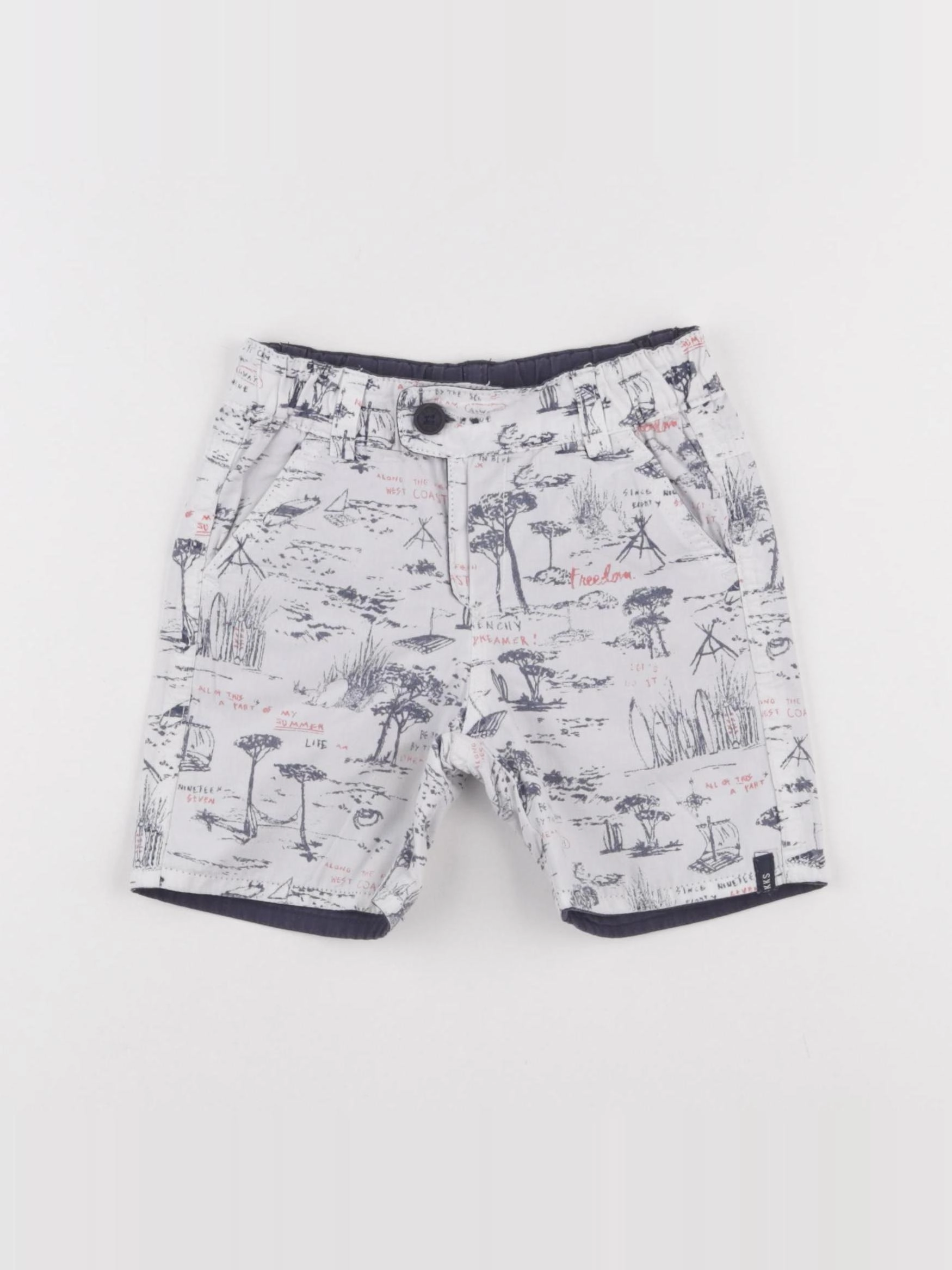 IKKS - short blanc, bleu - 2 ans
