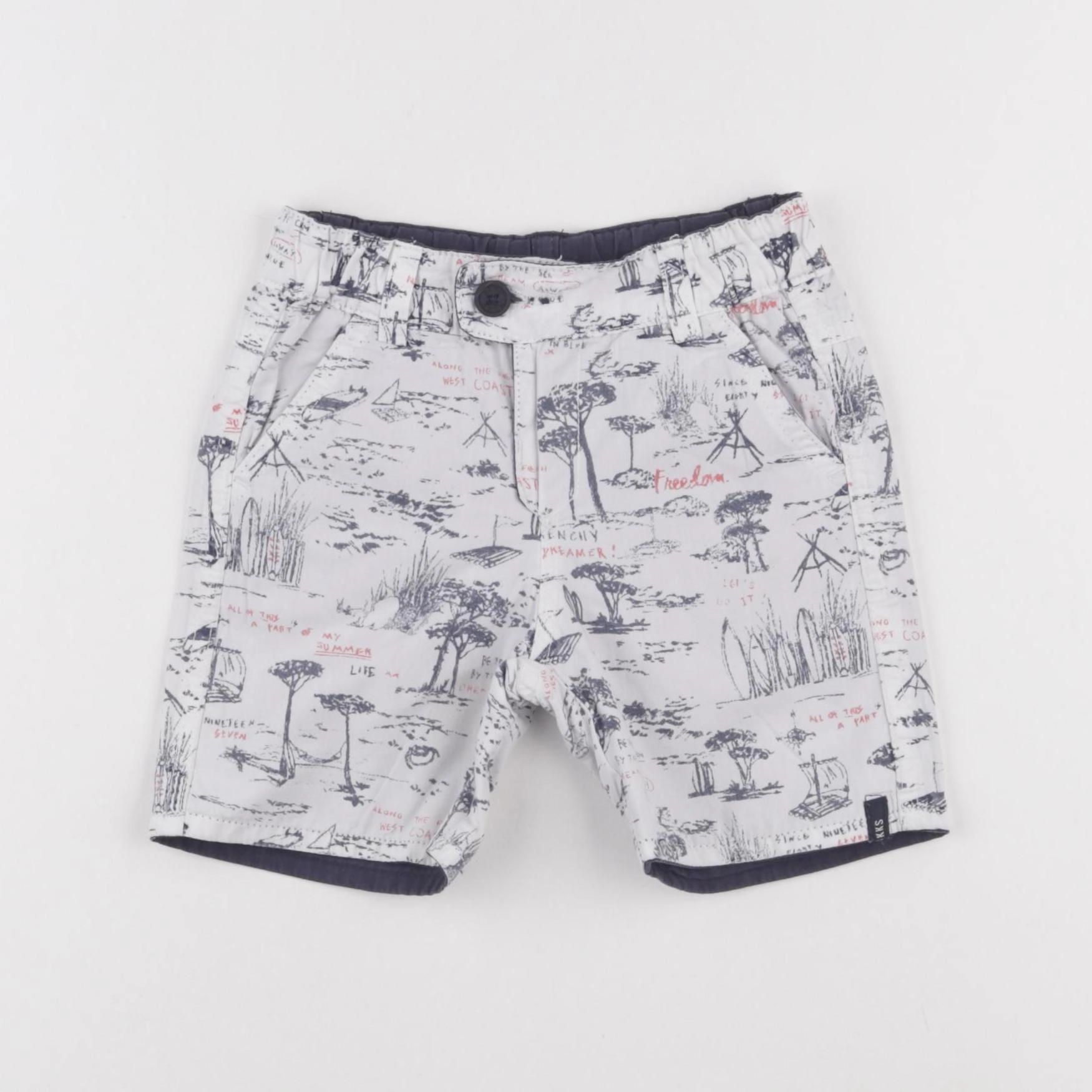 IKKS - short blanc, bleu - 2 ans