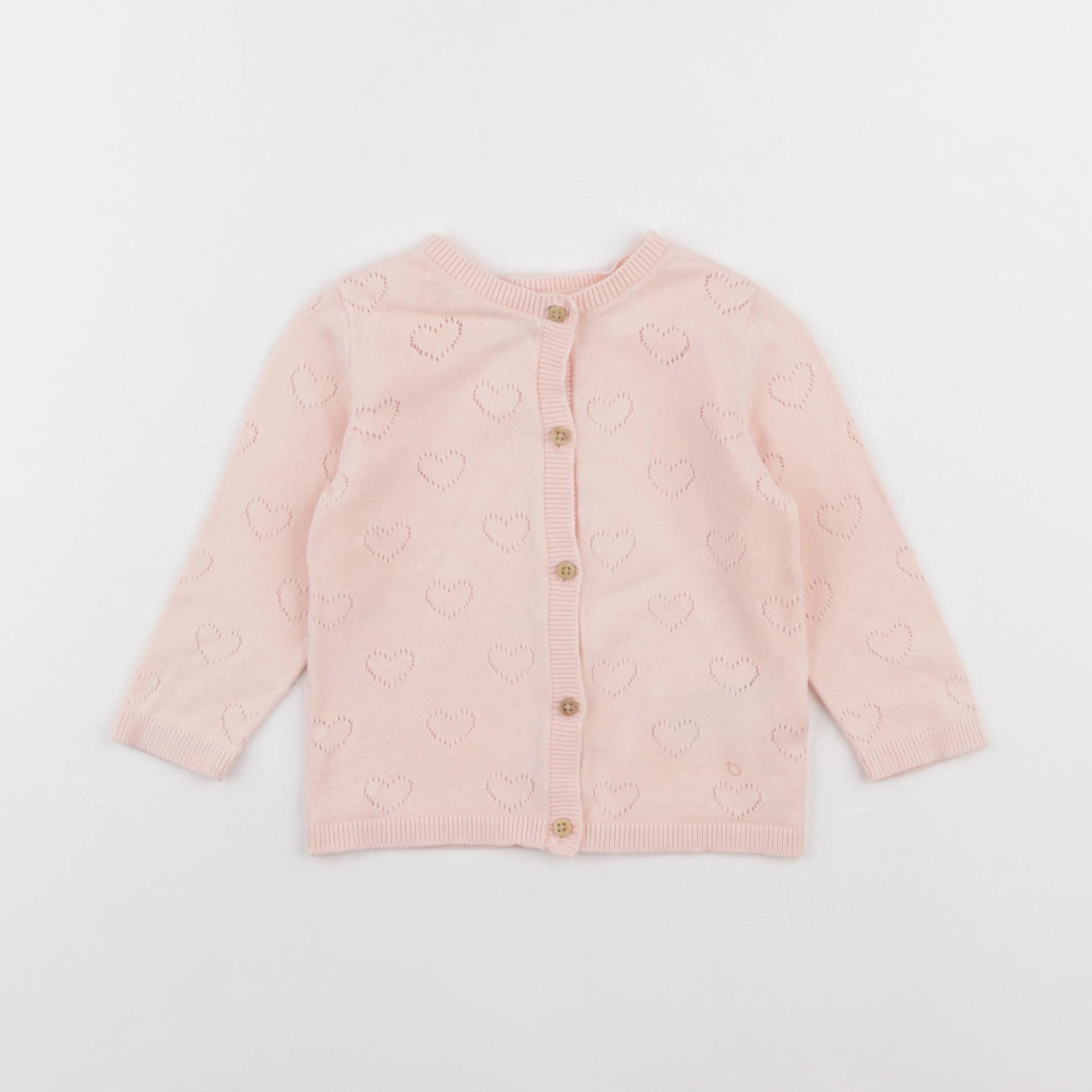 Vertbaudet - gilet rose - 12 mois