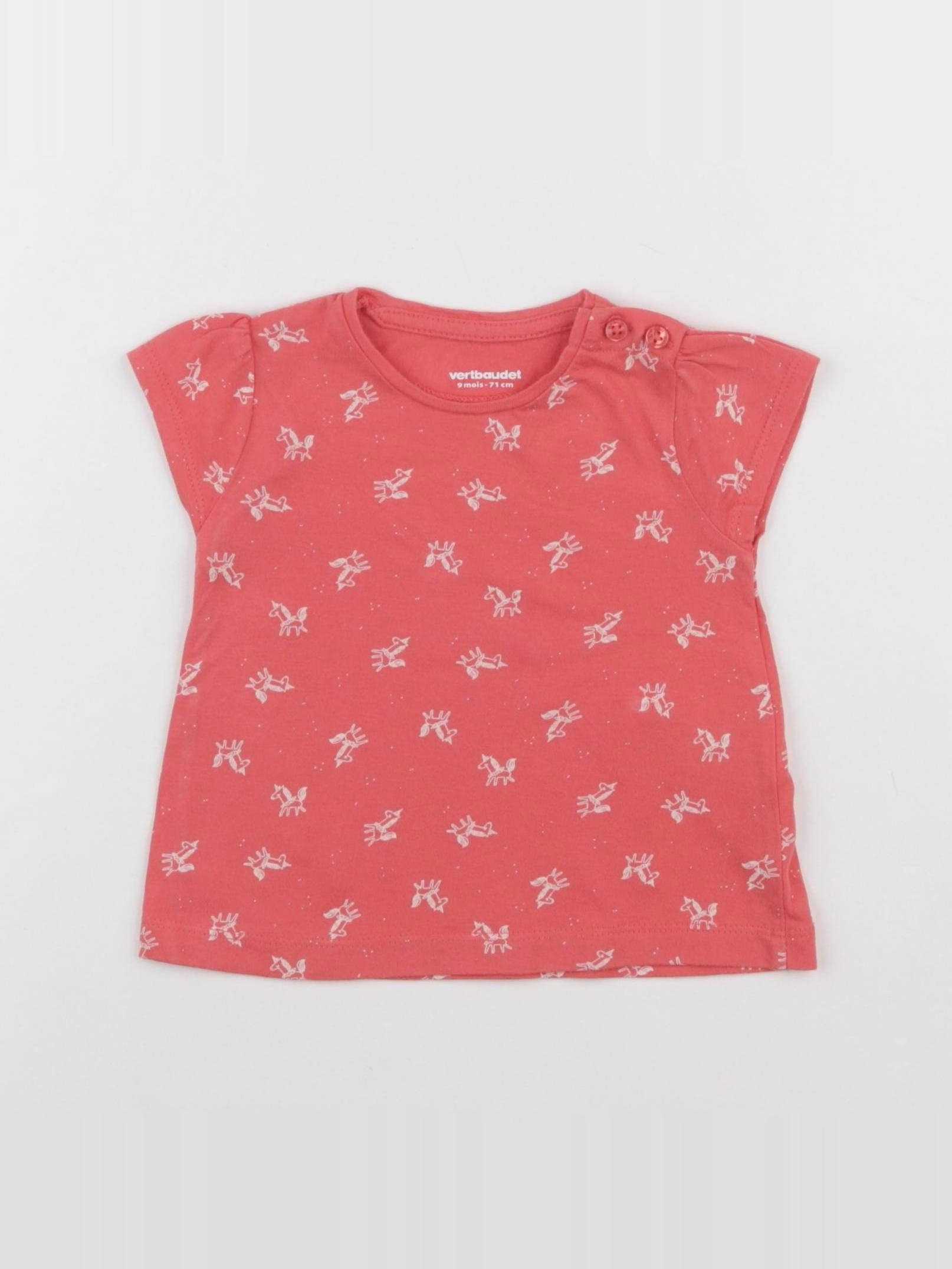 Vertbaudet - tee-shirt rose - 9 mois