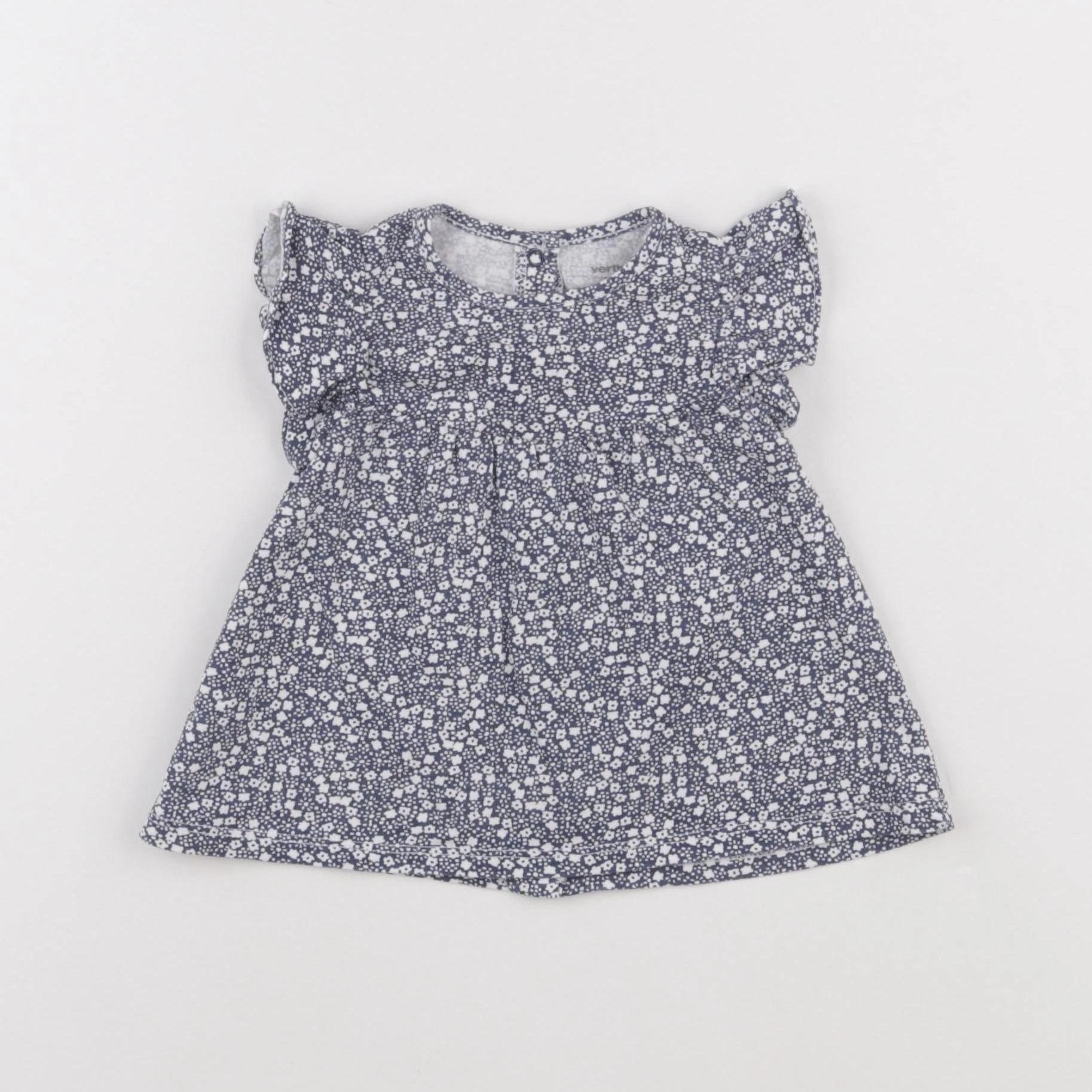 Vertbaudet - tee-shirt bleu, blanc - 9 mois