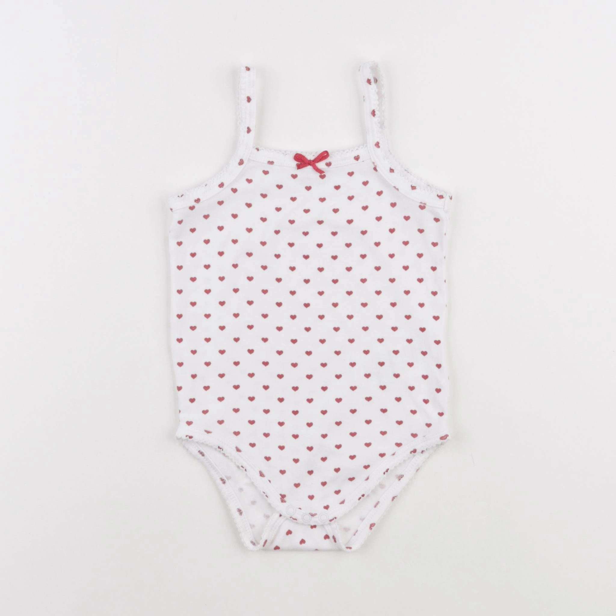 Vertbaudet - body blanc, rouge - 24 mois