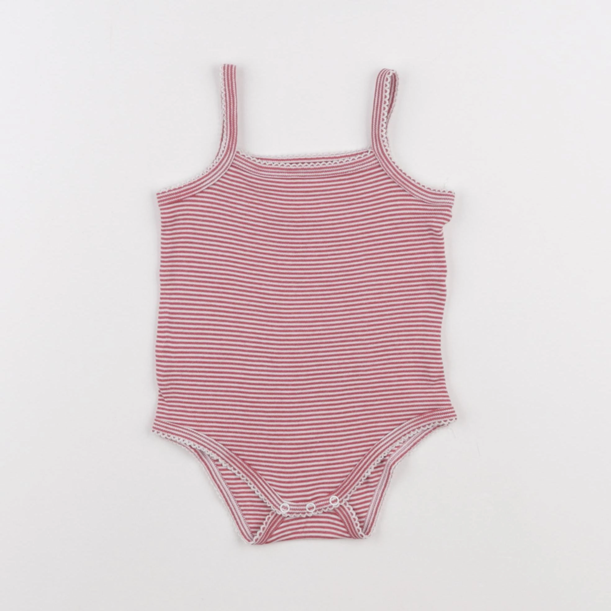 Vertbaudet - body blanc, rouge - 18 mois