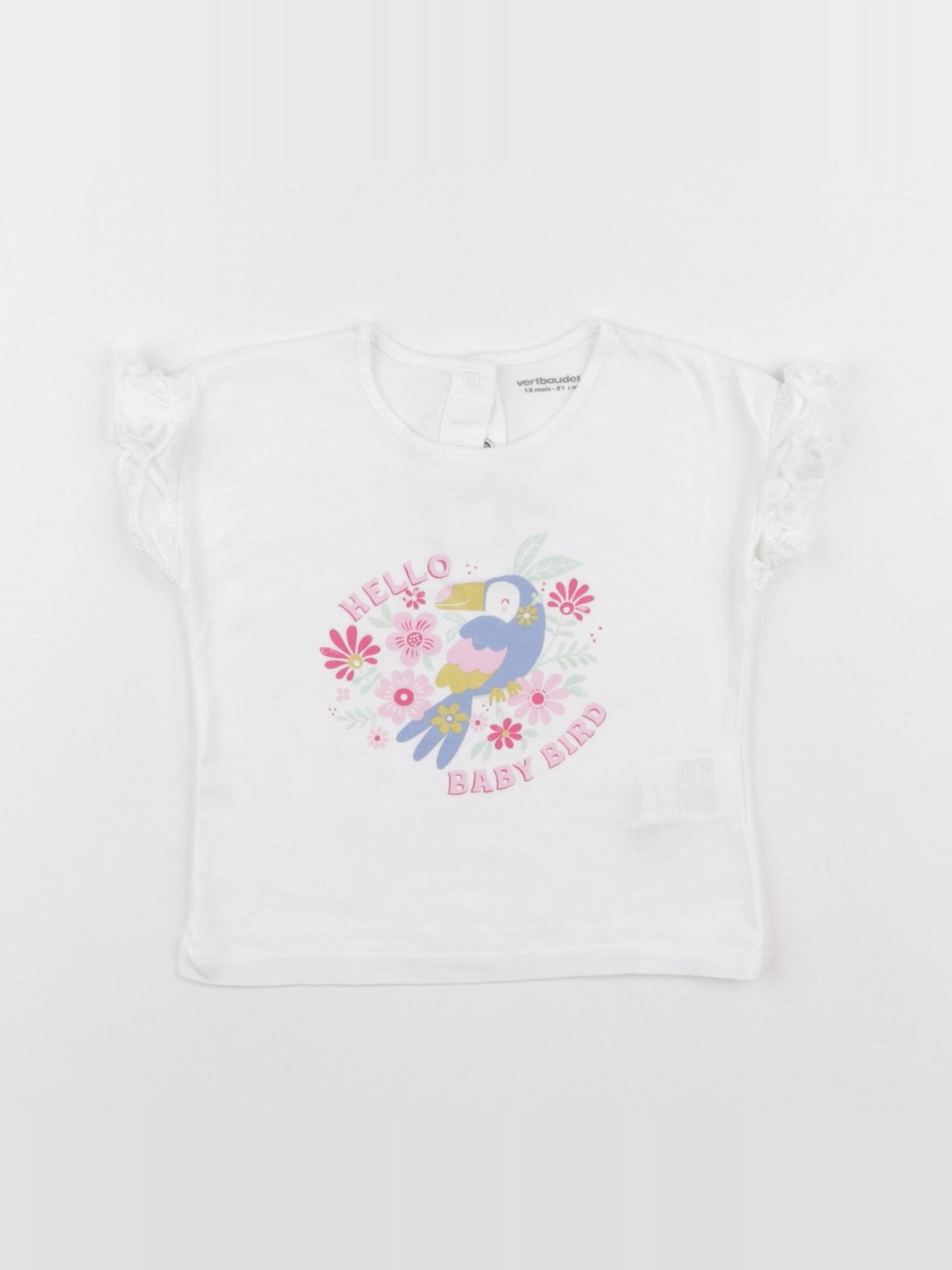 Vertbaudet - tee-shirt blanc - 18 mois