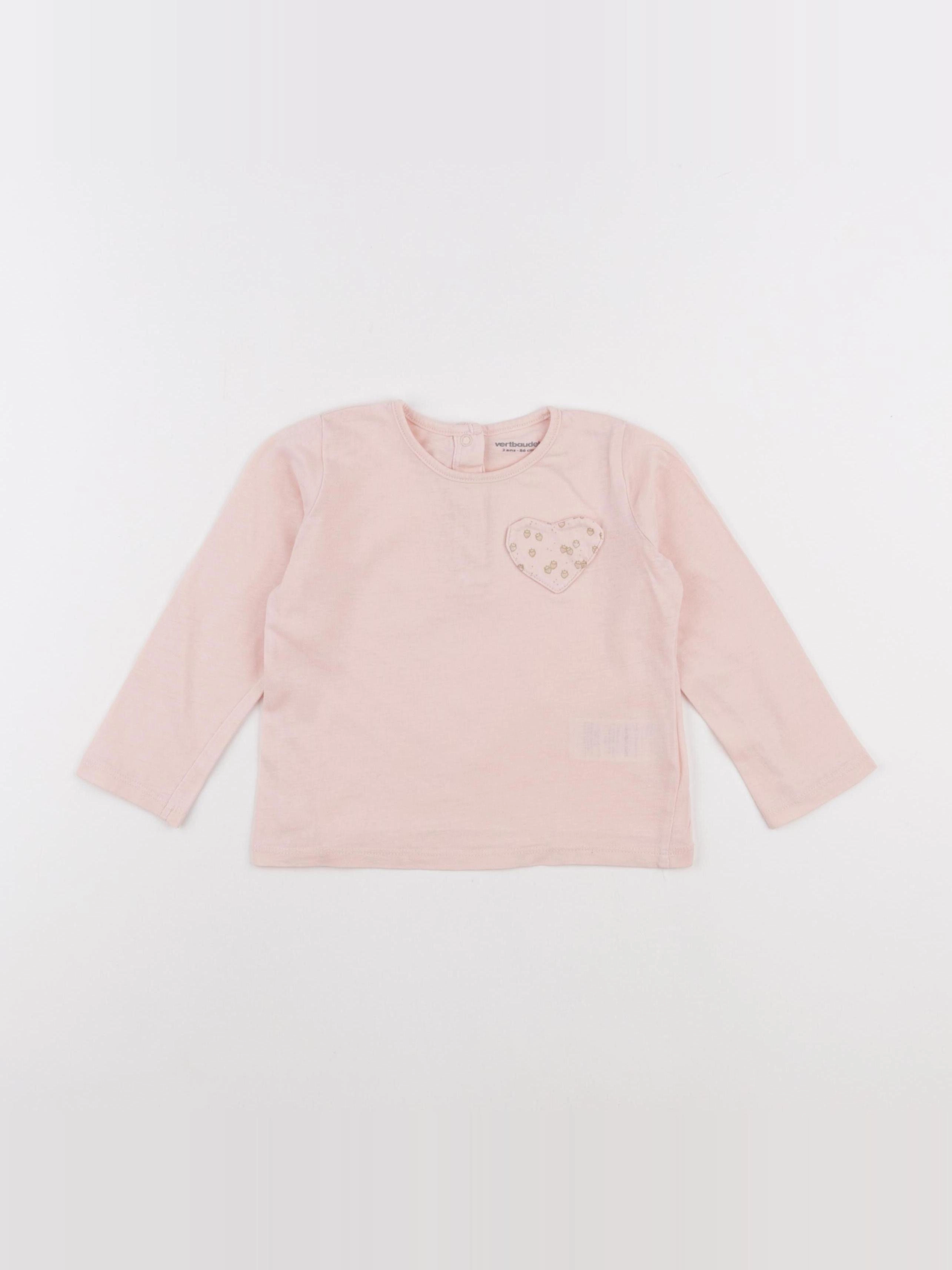 Vertbaudet - tee-shirt rose - 2 ans