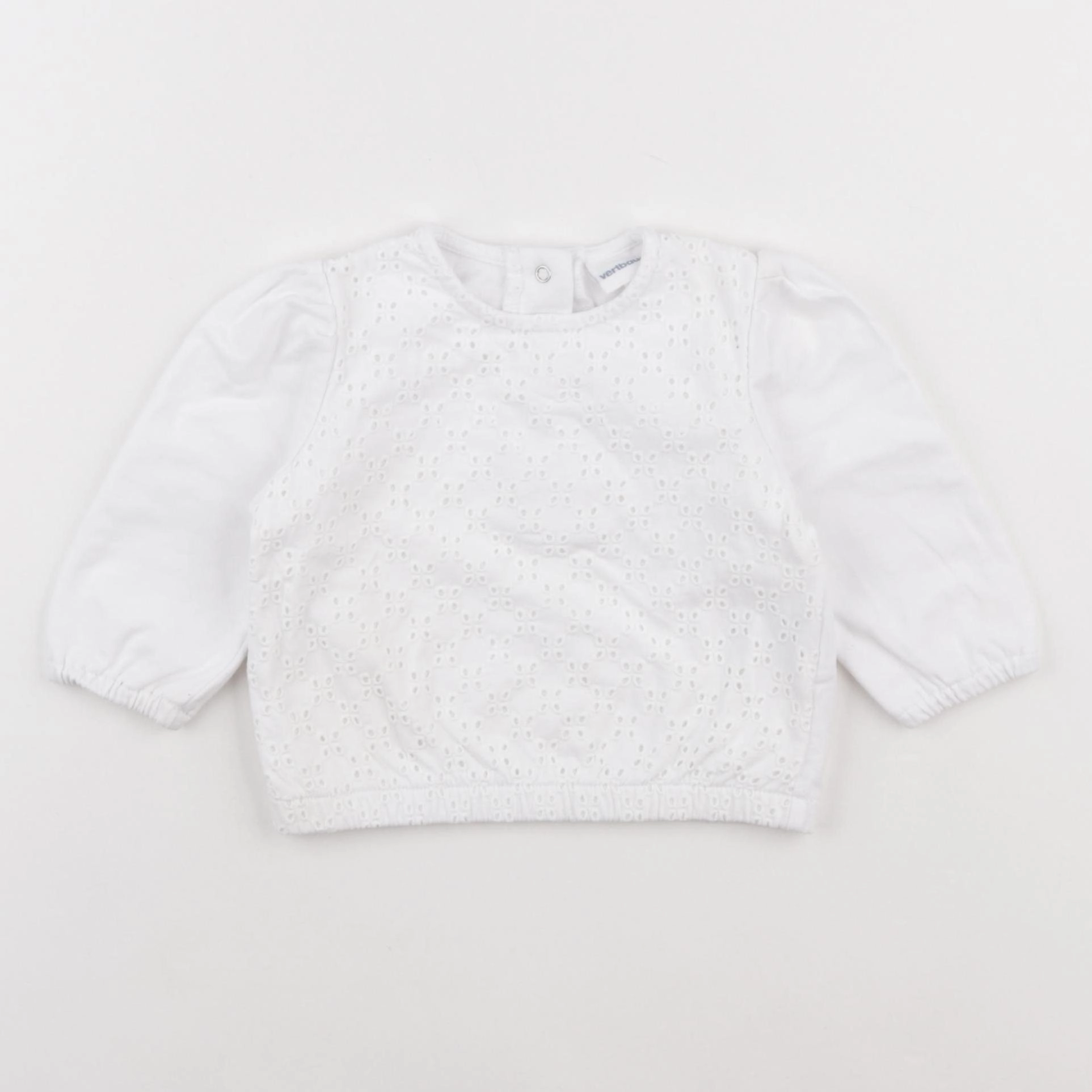 Vertbaudet - sweat blanc - 9 mois