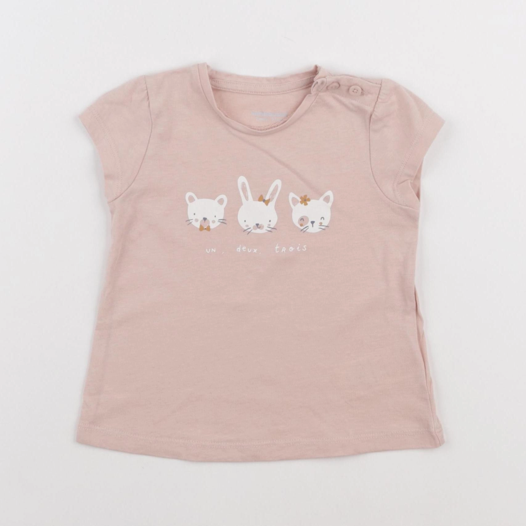 Vertbaudet - tee-shirt rose - 9 mois